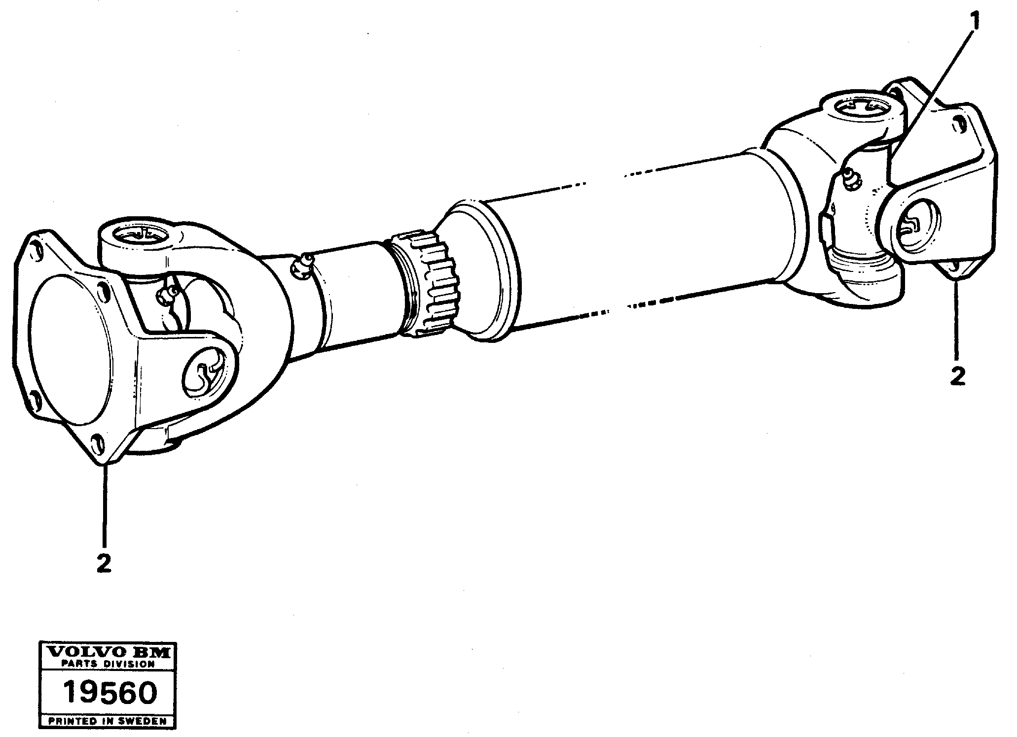 Схема запчастей Volvo L70 - 12697 Propellershaft rear L70 L70 S/N -7400/ -60500 USA