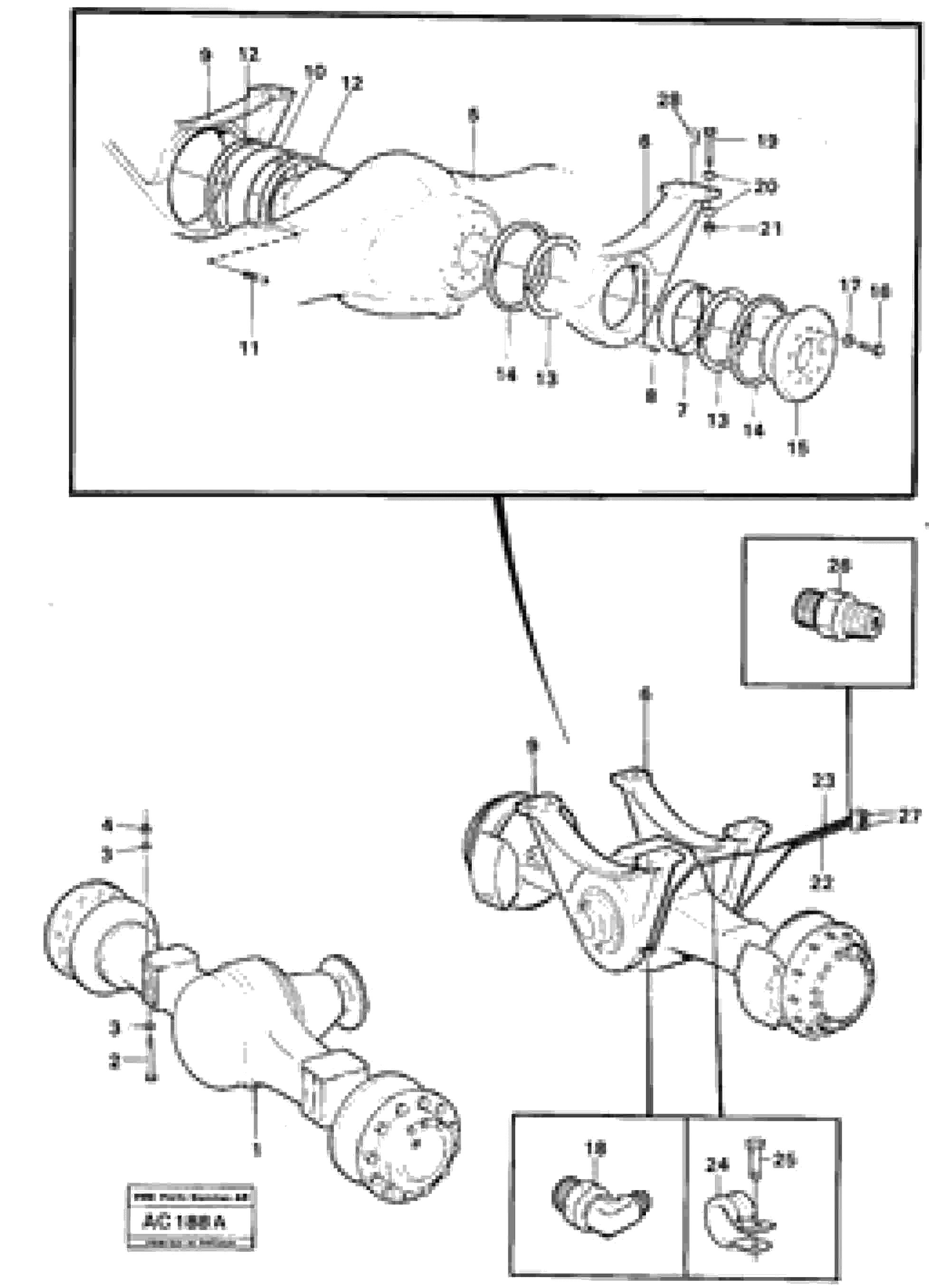 Схема запчастей Volvo L70 - 5060 Driveshafts with assembly parts L70 L70 S/N 7401- / 60501- USA