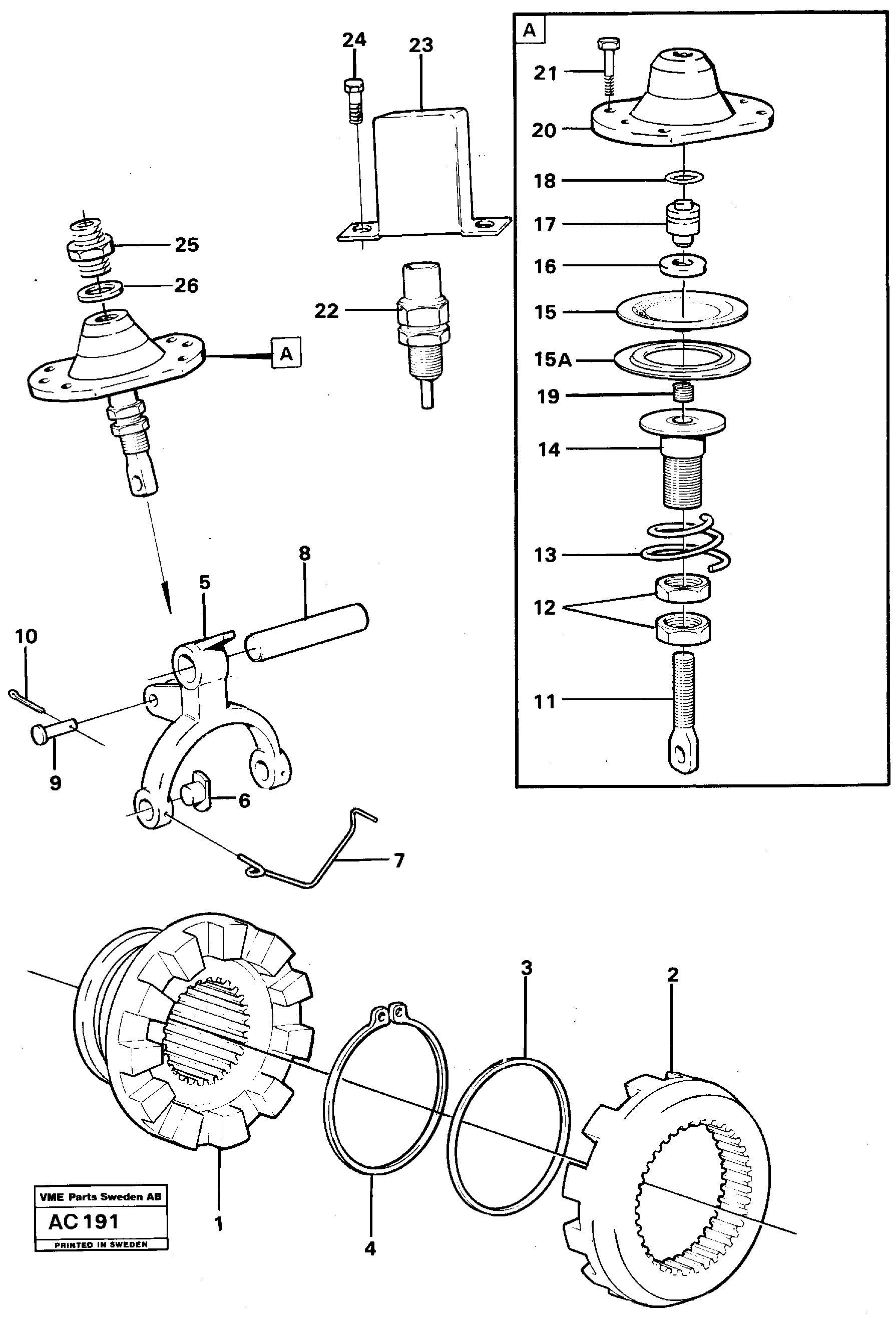 Схема запчастей Volvo L70 - 5062 Differential lock L70 L70 S/N 7401- / 60501- USA