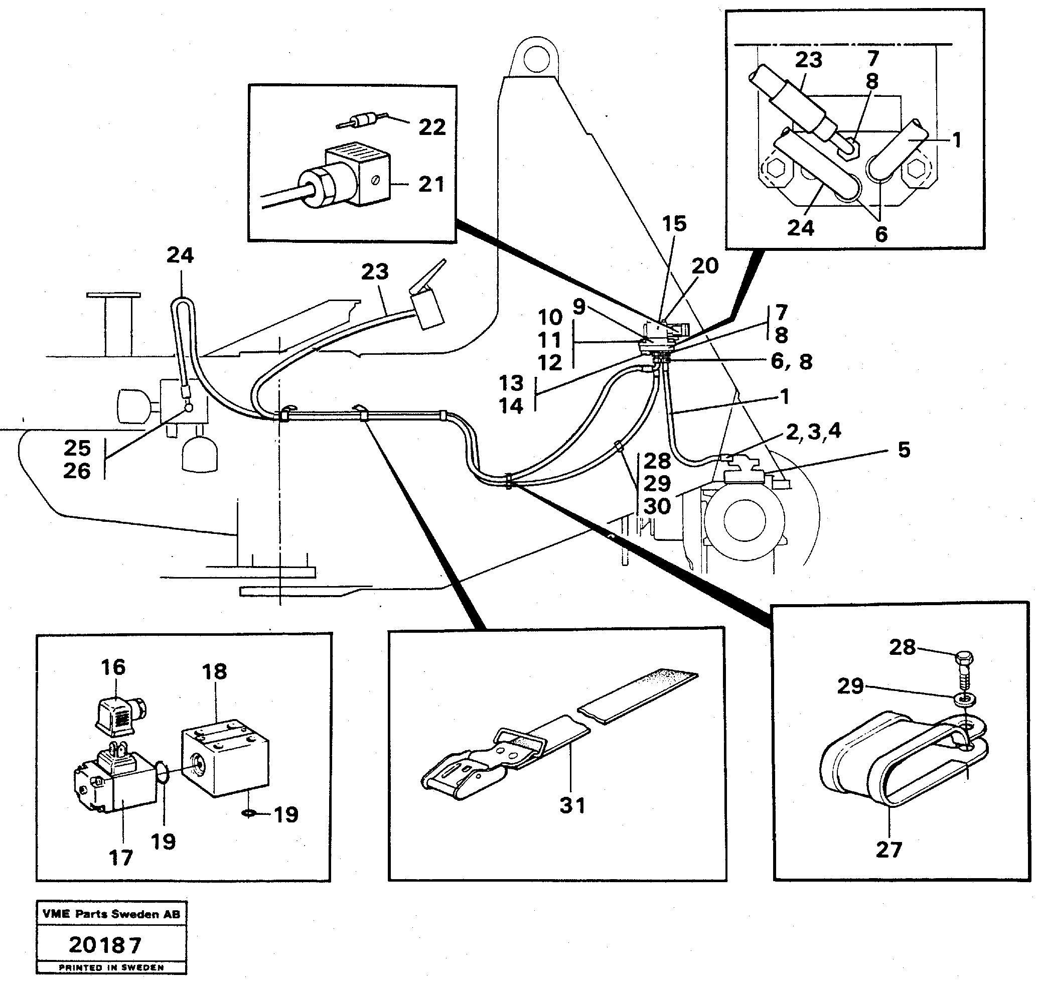 Схема запчастей Volvo L70 - 37903 Control, diff.lock L70 L70 S/N -7400/ -60500 USA