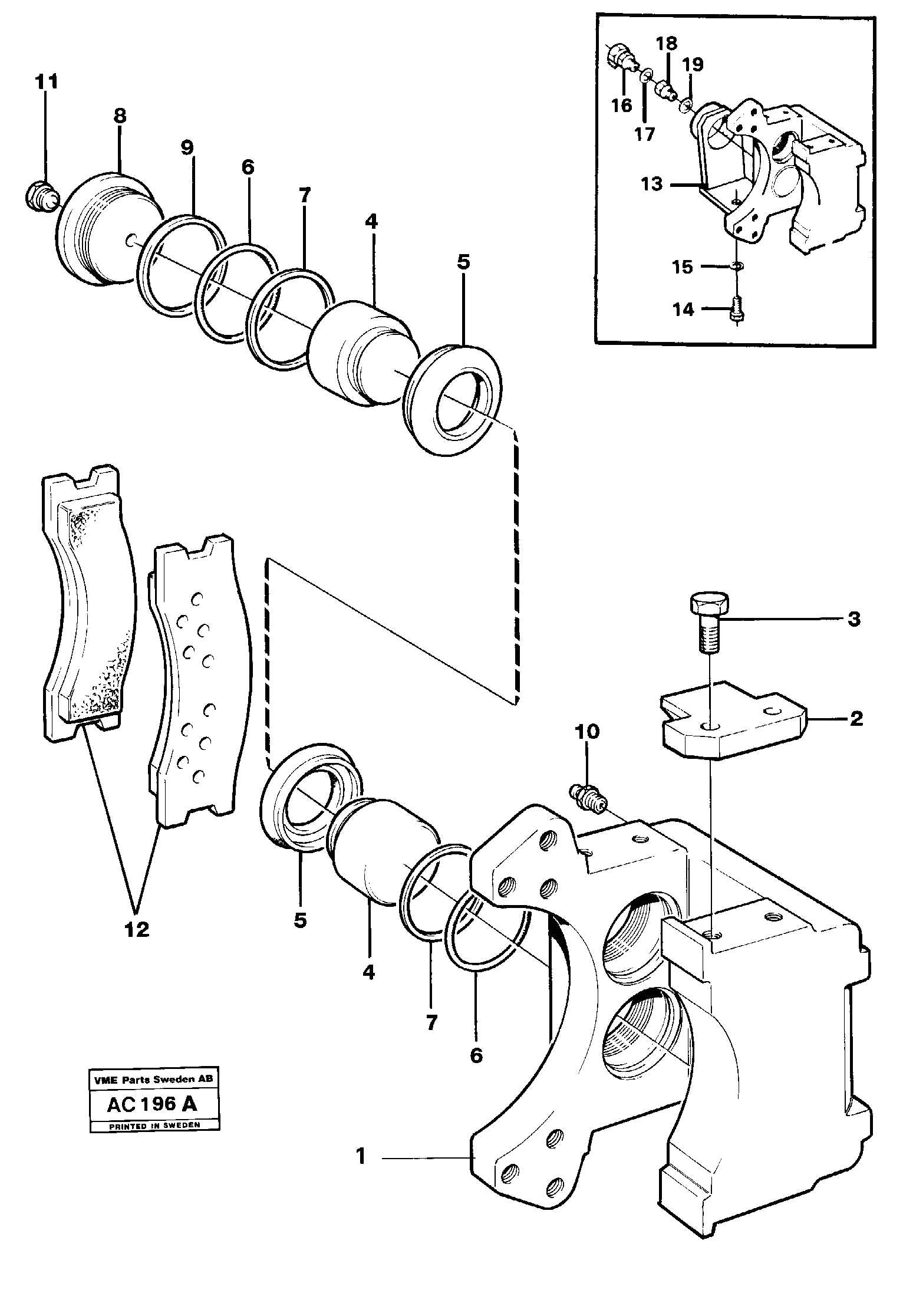 Схема запчастей Volvo L70 - 5074 Disc brake L70 L70 S/N 7401- / 60501- USA