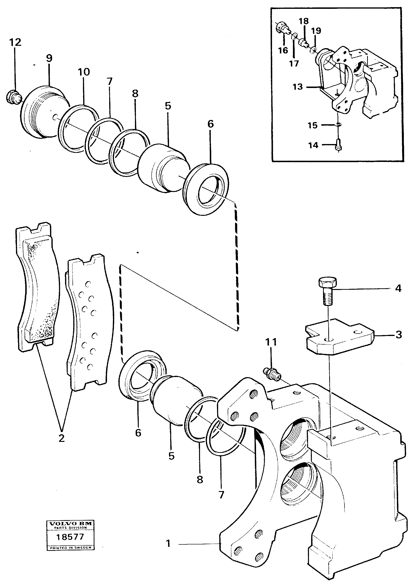 Схема запчастей Volvo L70 - 23219 Disc brake L70 L70 S/N -7400/ -60500 USA