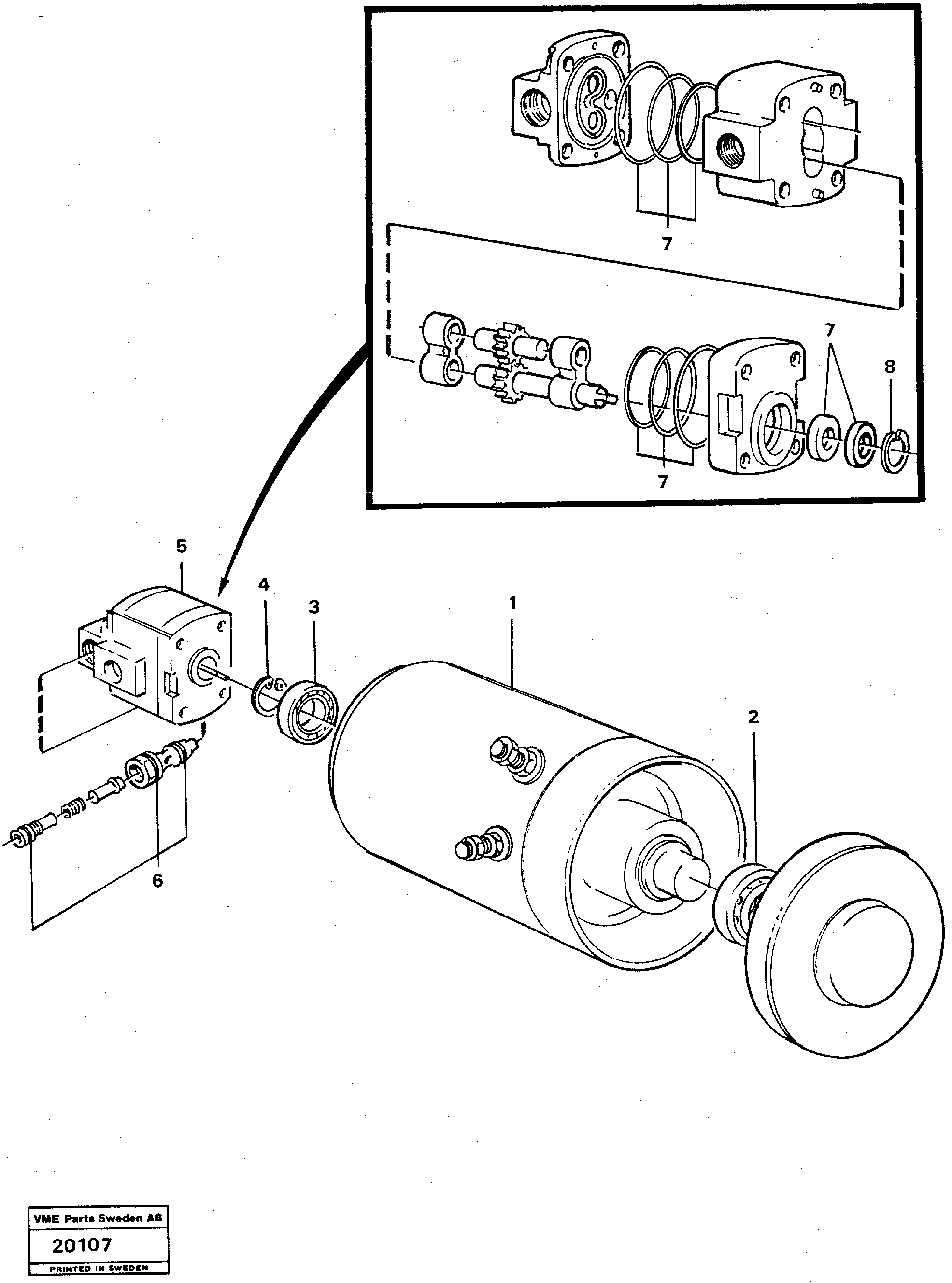 Схема запчастей Volvo L70 - 24299 Pump unit L70 L70 S/N -7400/ -60500 USA