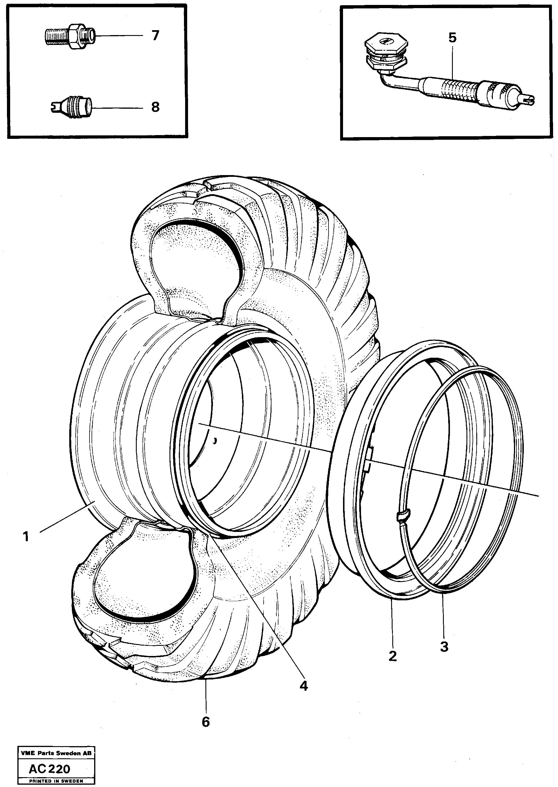 Схема запчастей Volvo L70 - 23812 Wheel L70 L70 S/N 7401- / 60501- USA