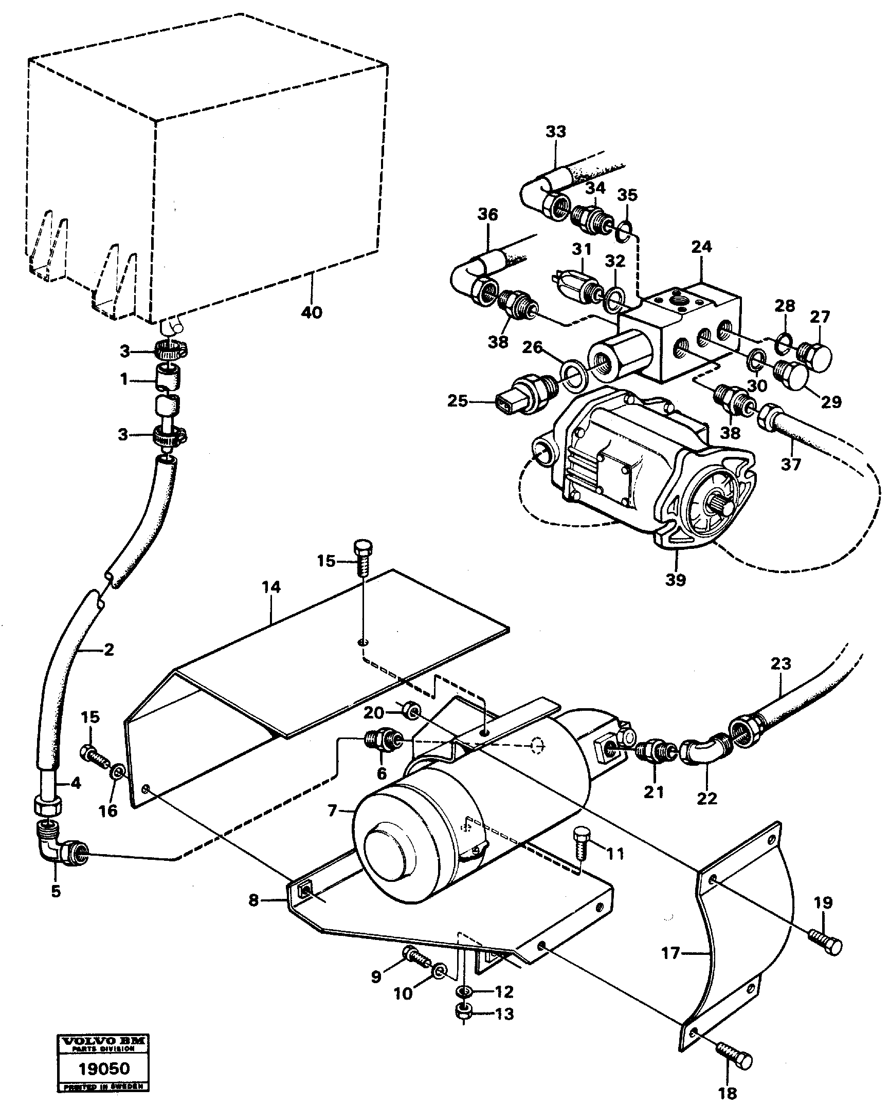 Схема запчастей Volvo L70 - 40655 Emergency steering equipment L70 L70 S/N -7400/ -60500 USA