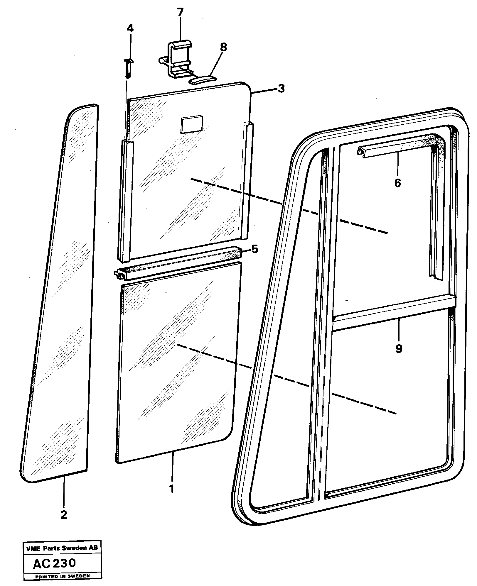 Схема запчастей Volvo L70 - 48836 Ventilation pane L70 L70 S/N 7401- / 60501- USA