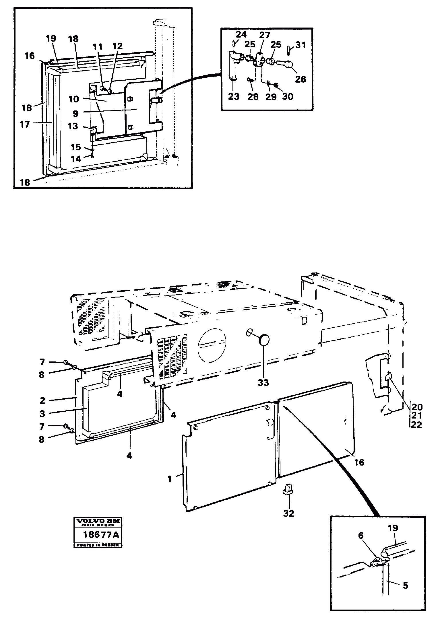 Схема запчастей Volvo L70 - 22642 Side hatches L70 L70 S/N -7400/ -60500 USA