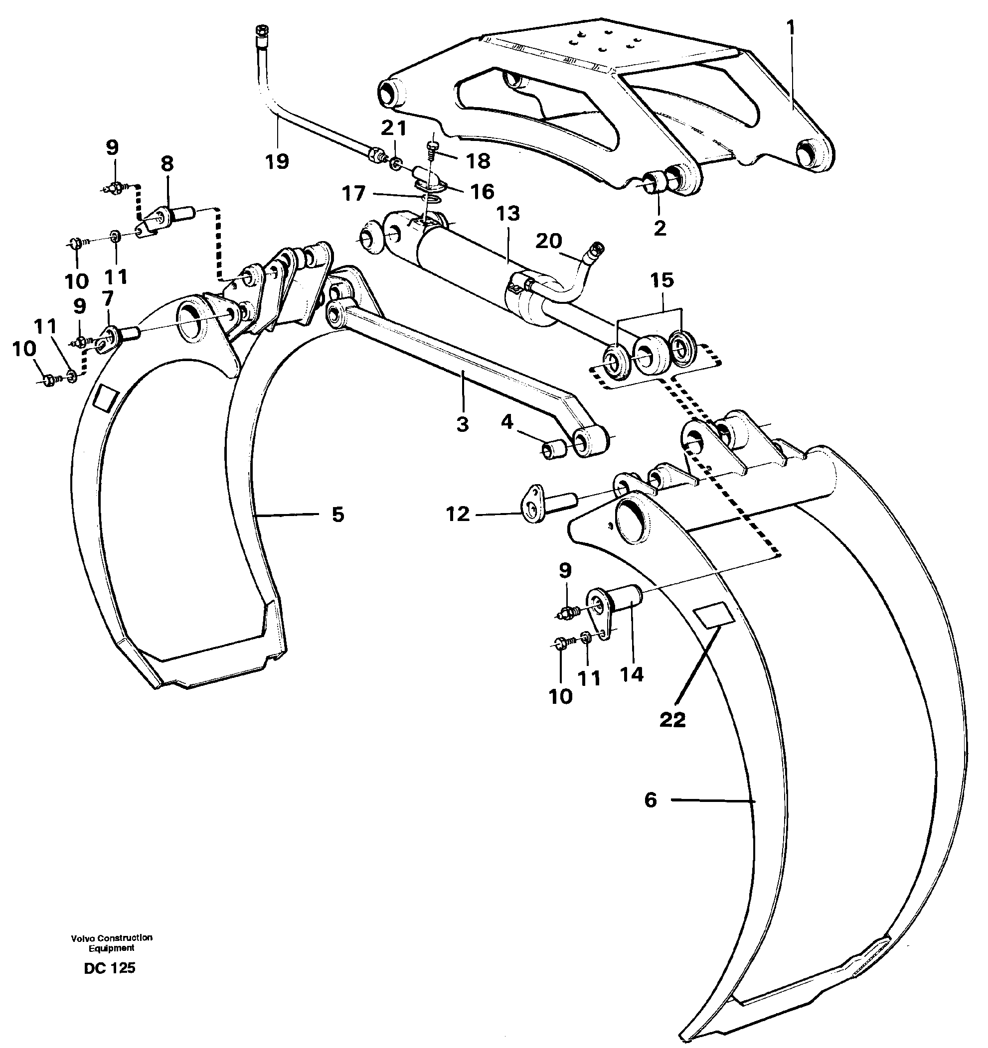 Схема запчастей Volvo L70 - 9219 Grapple Swc ATTACHMENTS ATTACHMENTS WHEEL LOADERS GEN. - C