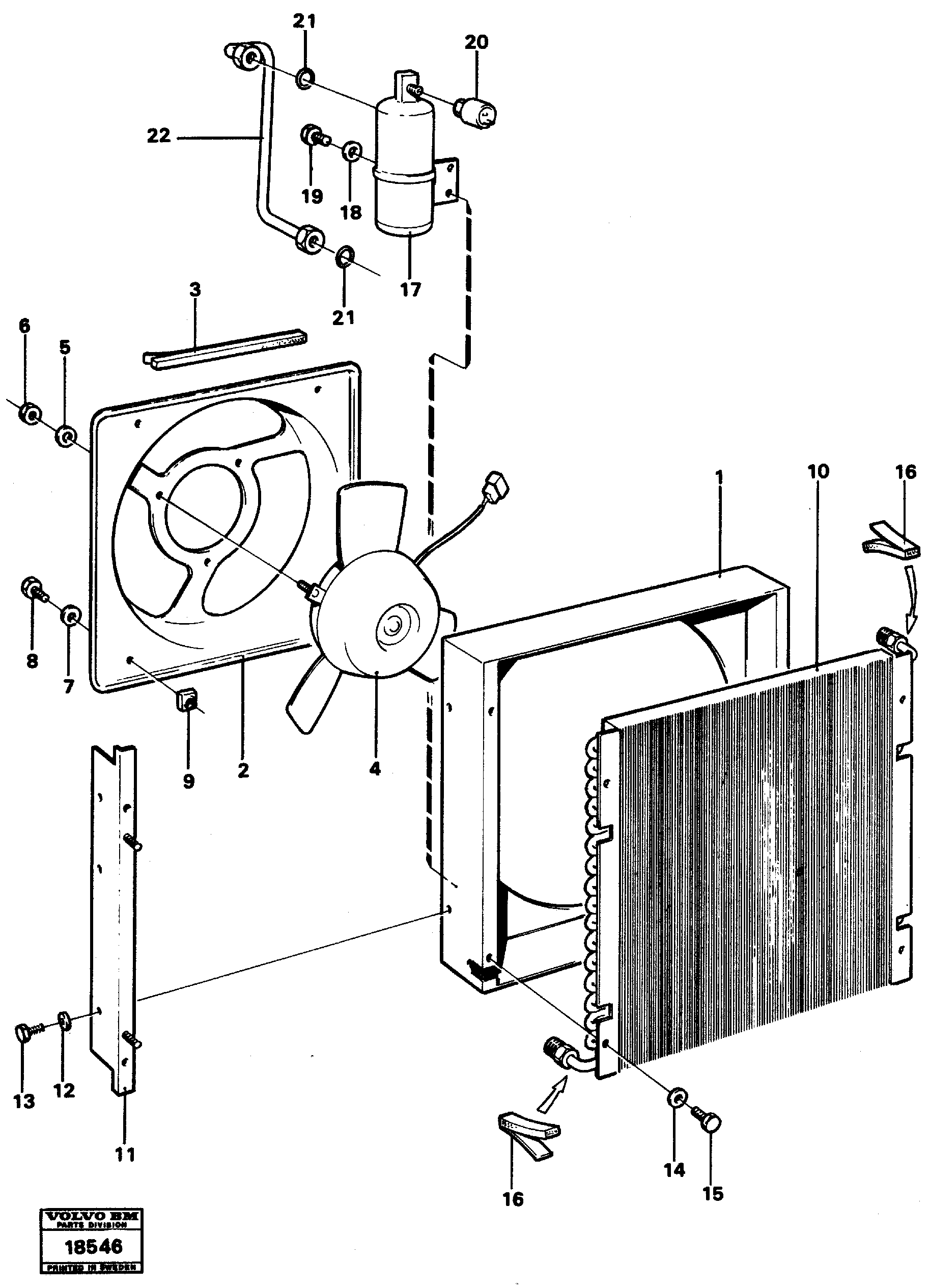 Схема запчастей Volvo L70 - 10148 Condenser L70 L70 S/N -7400/ -60500 USA