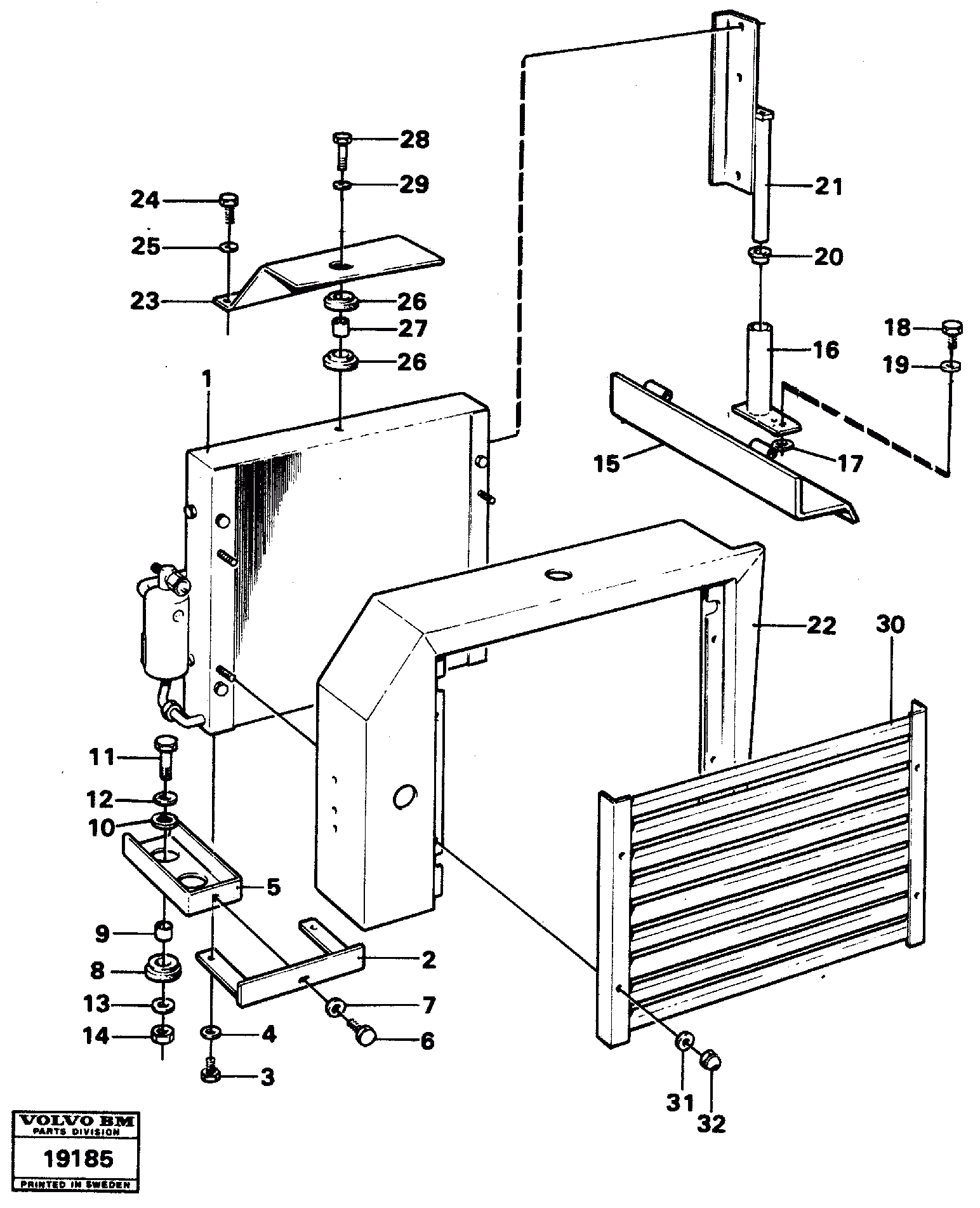Схема запчастей Volvo L70 - 36632 Condenser with fitting parts L70 L70 S/N -7400/ -60500 USA
