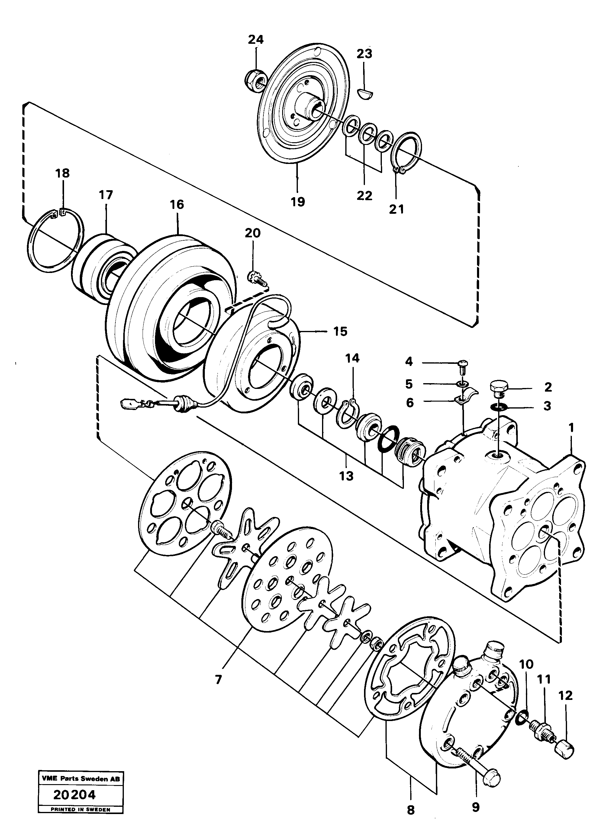 Схема запчастей Volvo L70 - 47894 Air compressor L70 L70 S/N -7400/ -60500 USA