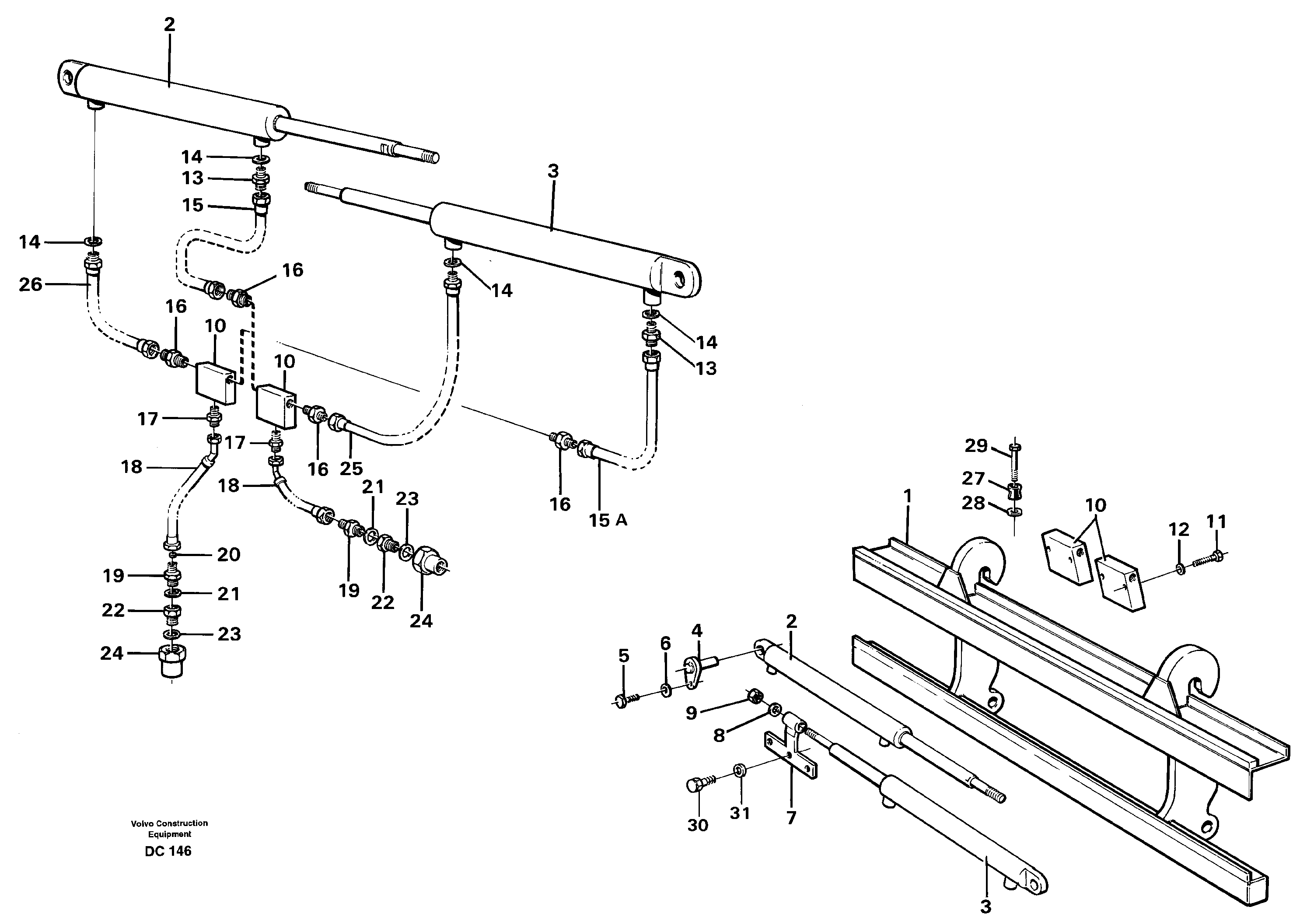 Схема запчастей Volvo L70 - 36484 Fork spreader ATTACHMENTS ATTACHMENTS WHEEL LOADERS GEN. - C