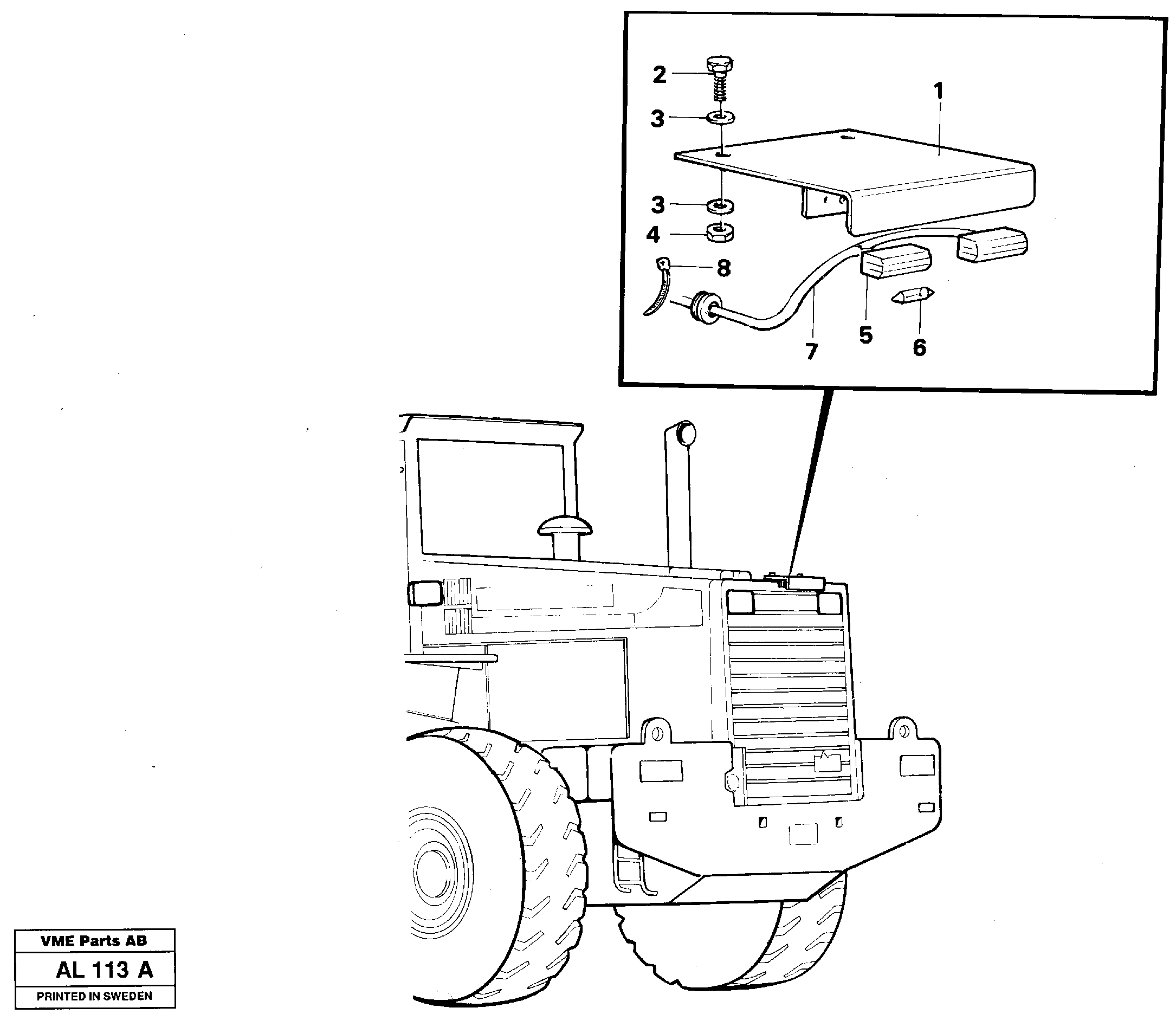 Схема запчастей Volvo L70B - 26319 License plate lamp L70B/L70C VOLVO BM VOLVO BM L70B/L70C SER NO - 13115