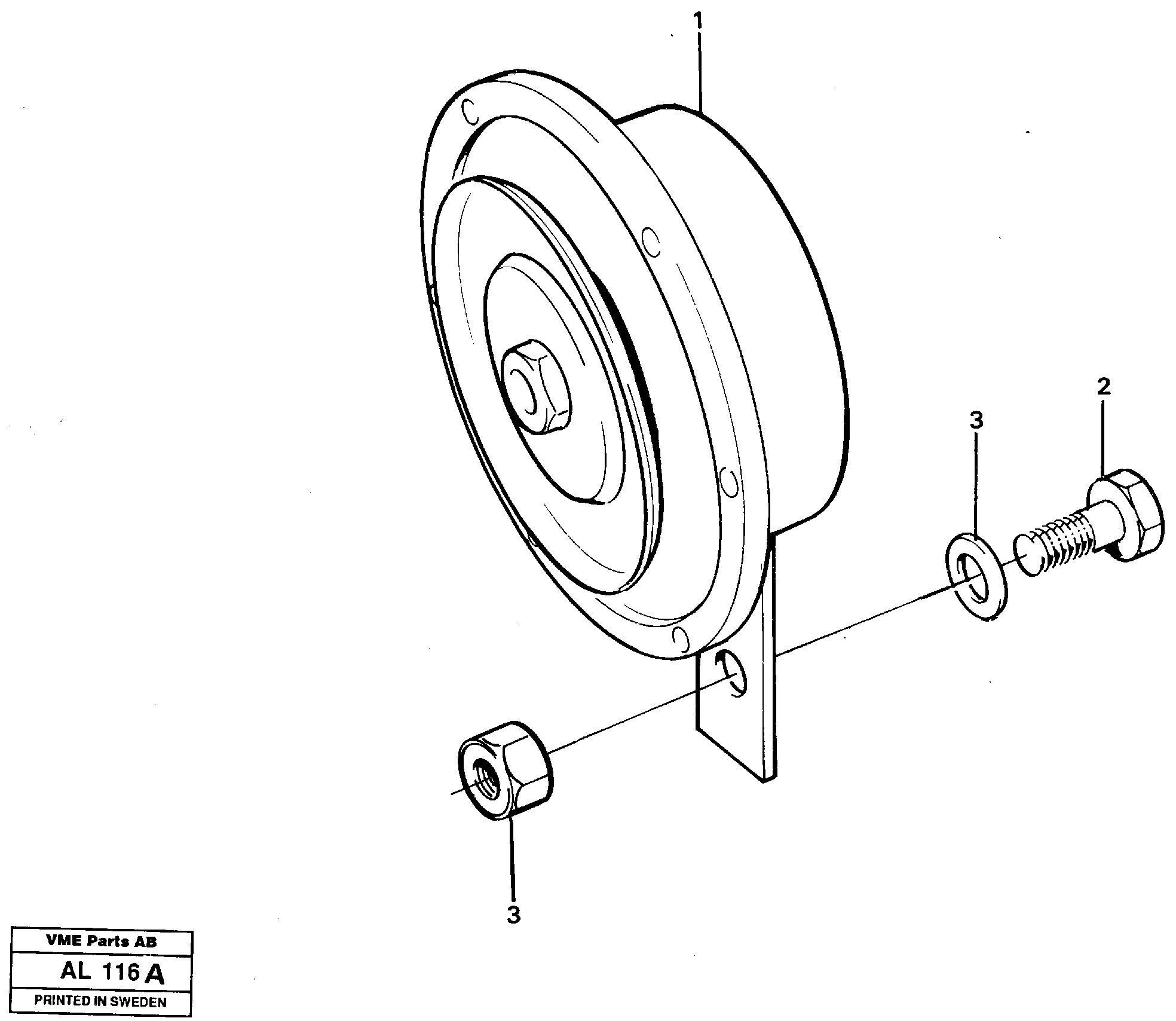 Схема запчастей Volvo L70B - 29259 Compressor horn L70B/L70C VOLVO BM VOLVO BM L70B/L70C SER NO - 13115