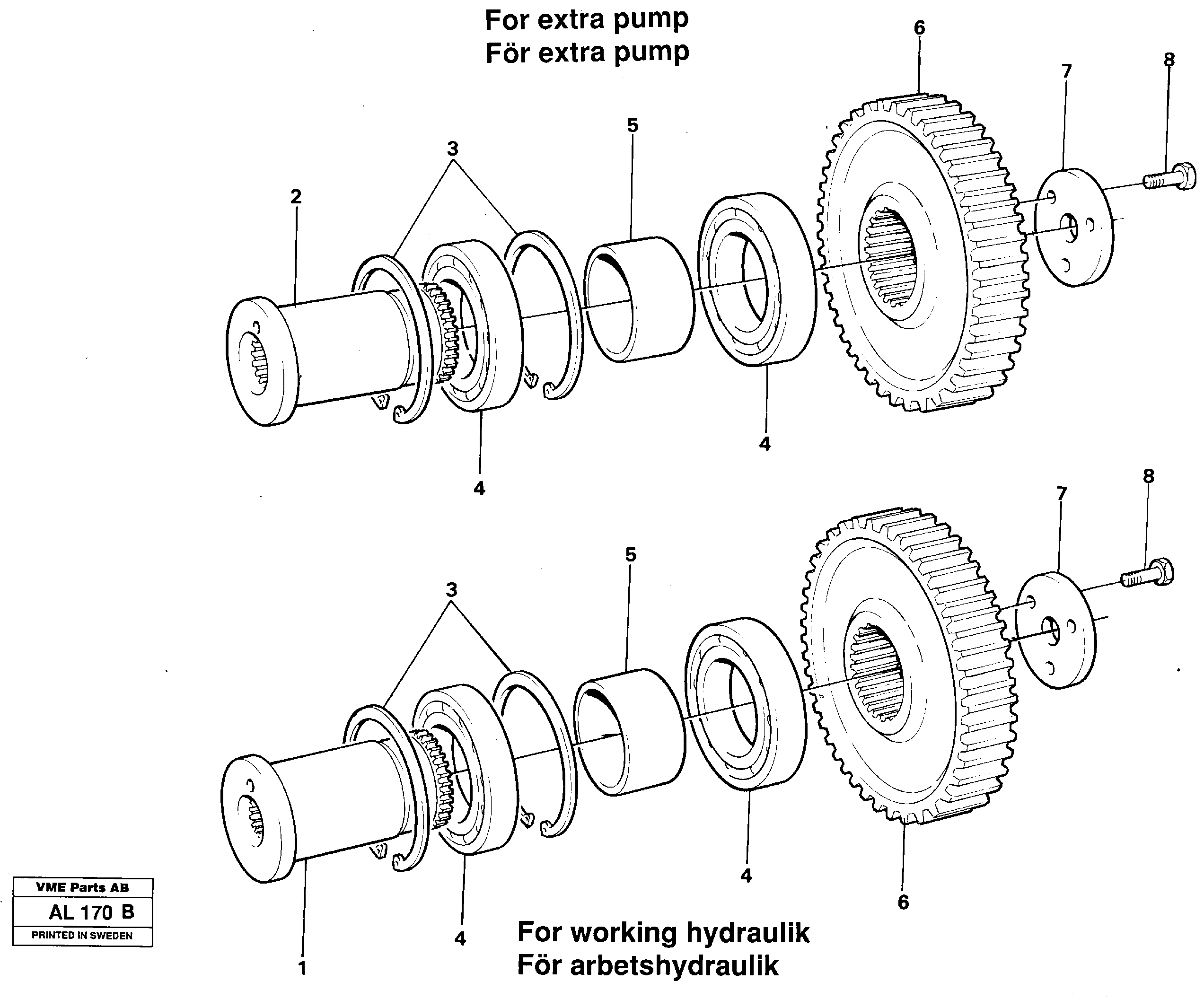 Схема запчастей Volvo L70B - 12981 Pump drive L70B/L70C VOLVO BM VOLVO BM L70B/L70C SER NO - 13115