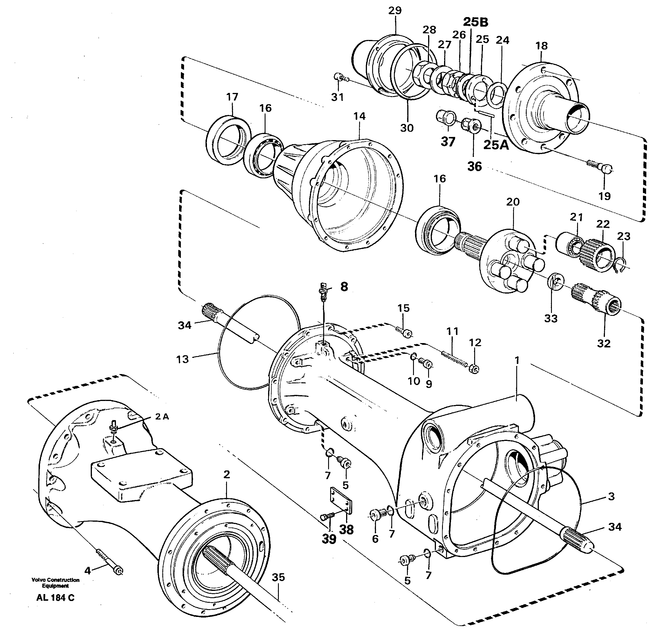 Схема запчастей Volvo L70B - 29203 Мост задний (ось) L70B/L70C VOLVO BM VOLVO BM L70B/L70C SER NO - 13115