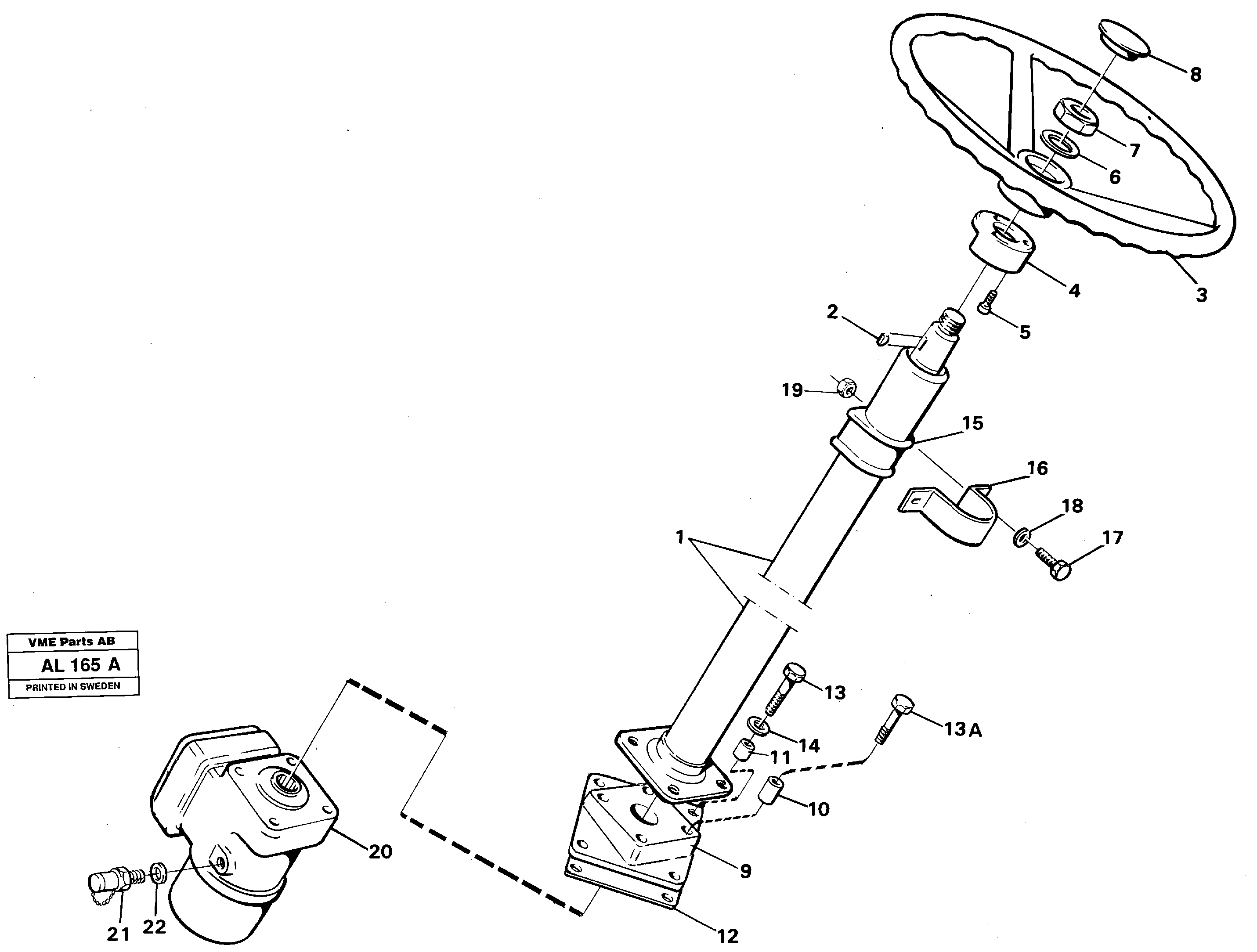 Схема запчастей Volvo L70B - 99337 Steering column assembly L70B/L70C VOLVO BM VOLVO BM L70B/L70C SER NO - 13115