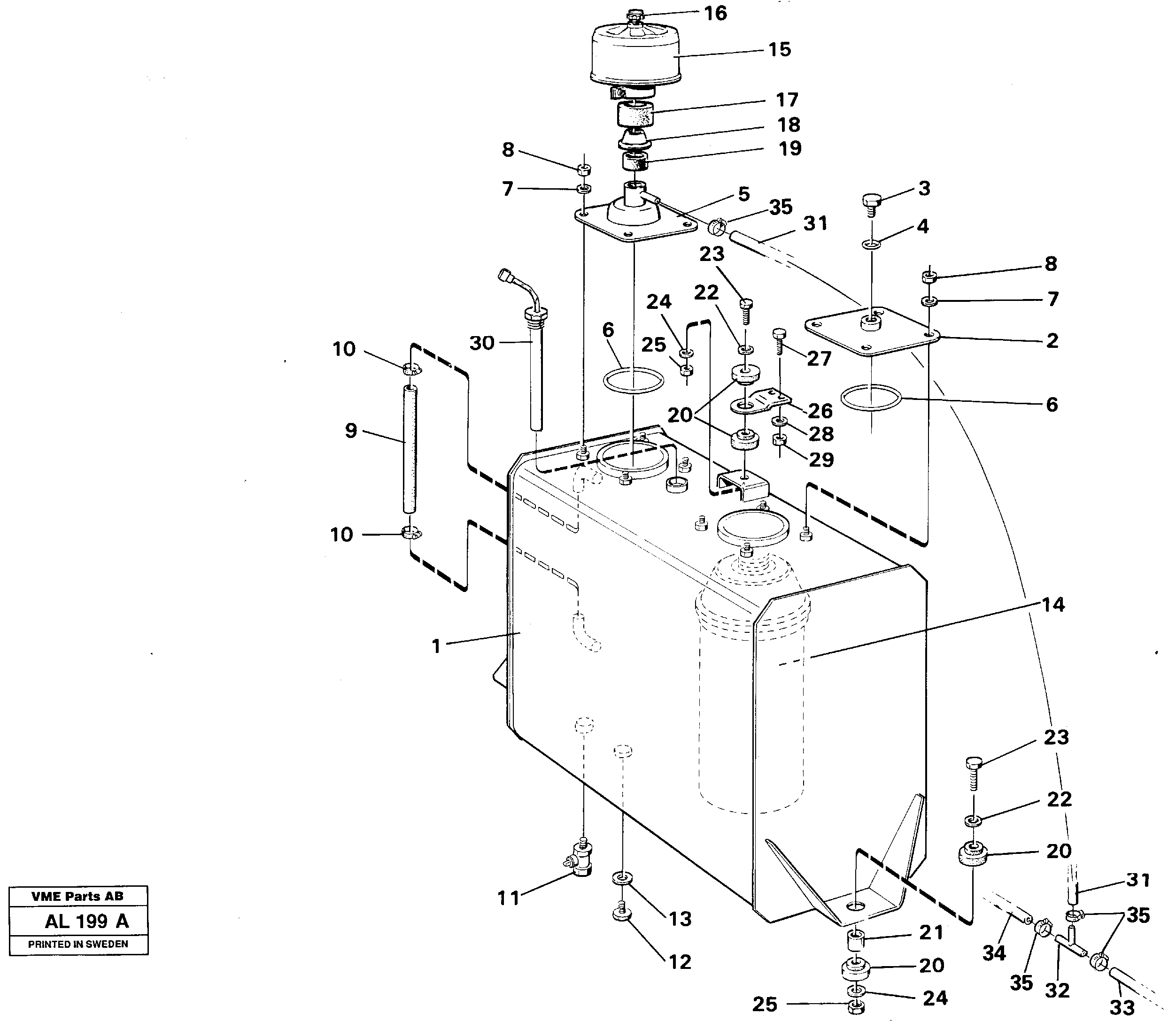 Схема запчастей Volvo L70B - 74532 Гидробак L70B/L70C VOLVO BM VOLVO BM L70B/L70C SER NO - 13115