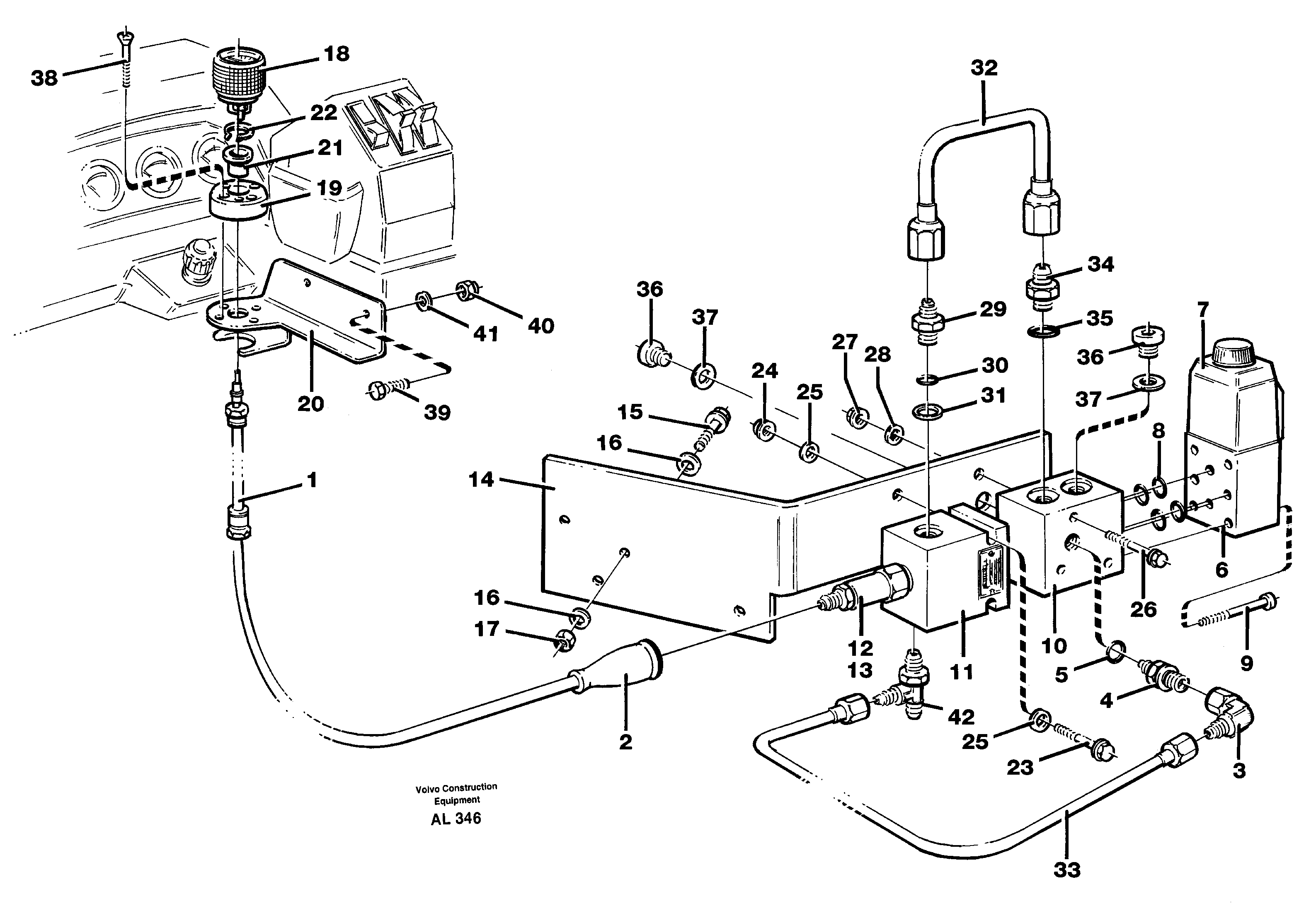 Схема запчастей Volvo L70B - 88959 Servo hydraulic: Control and valves L70B/L70C VOLVO BM VOLVO BM L70B/L70C SER NO - 13115