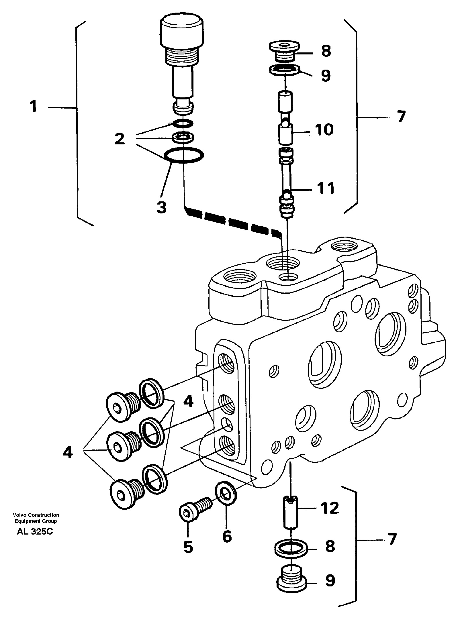 Схема запчастей Volvo L70B - 64882 Valve section L70B/L70C VOLVO BM VOLVO BM L70B/L70C SER NO - 13115