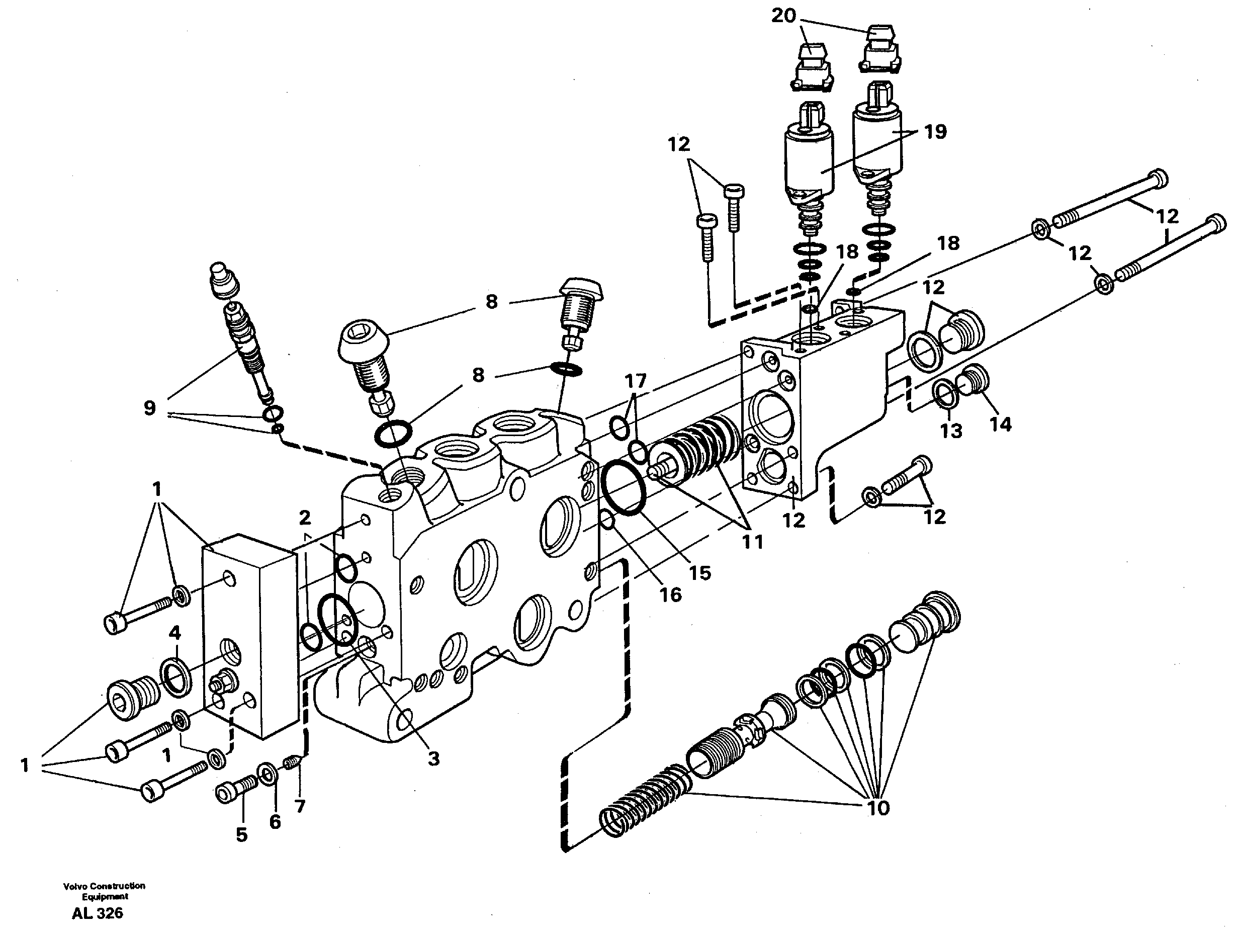 Схема запчастей Volvo L70B - 73209 Valve section L70B/L70C VOLVO BM VOLVO BM L70B/L70C SER NO - 13115