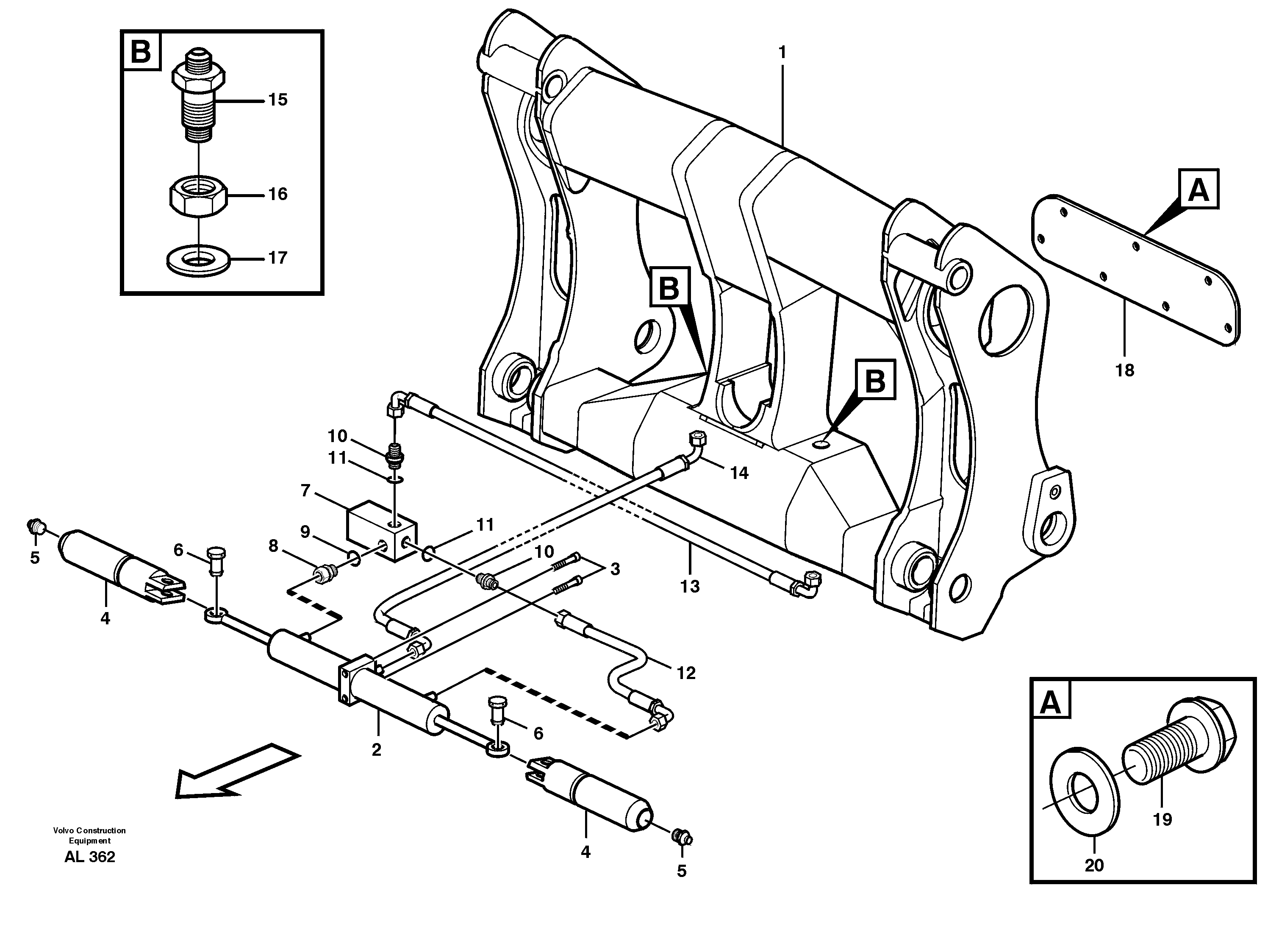 Схема запчастей Volvo L70B - 57451 Attachment bracket L70B/L70C VOLVO BM VOLVO BM L70B/L70C SER NO - 13115