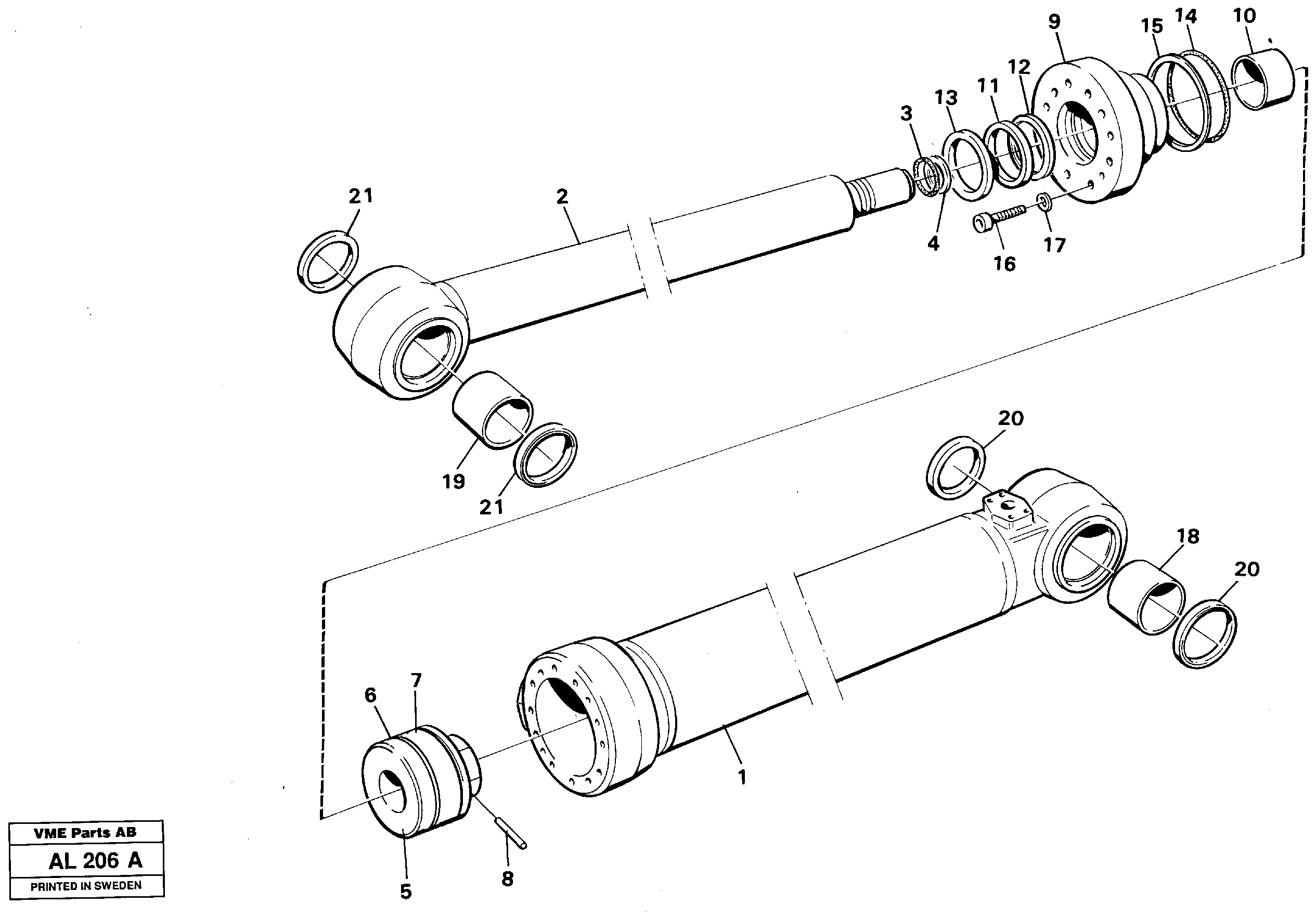 Схема запчастей Volvo L70B - 18157 Hydraulic cylinder Tilting L70B/L70C VOLVO BM VOLVO BM L70B/L70C SER NO - 13115