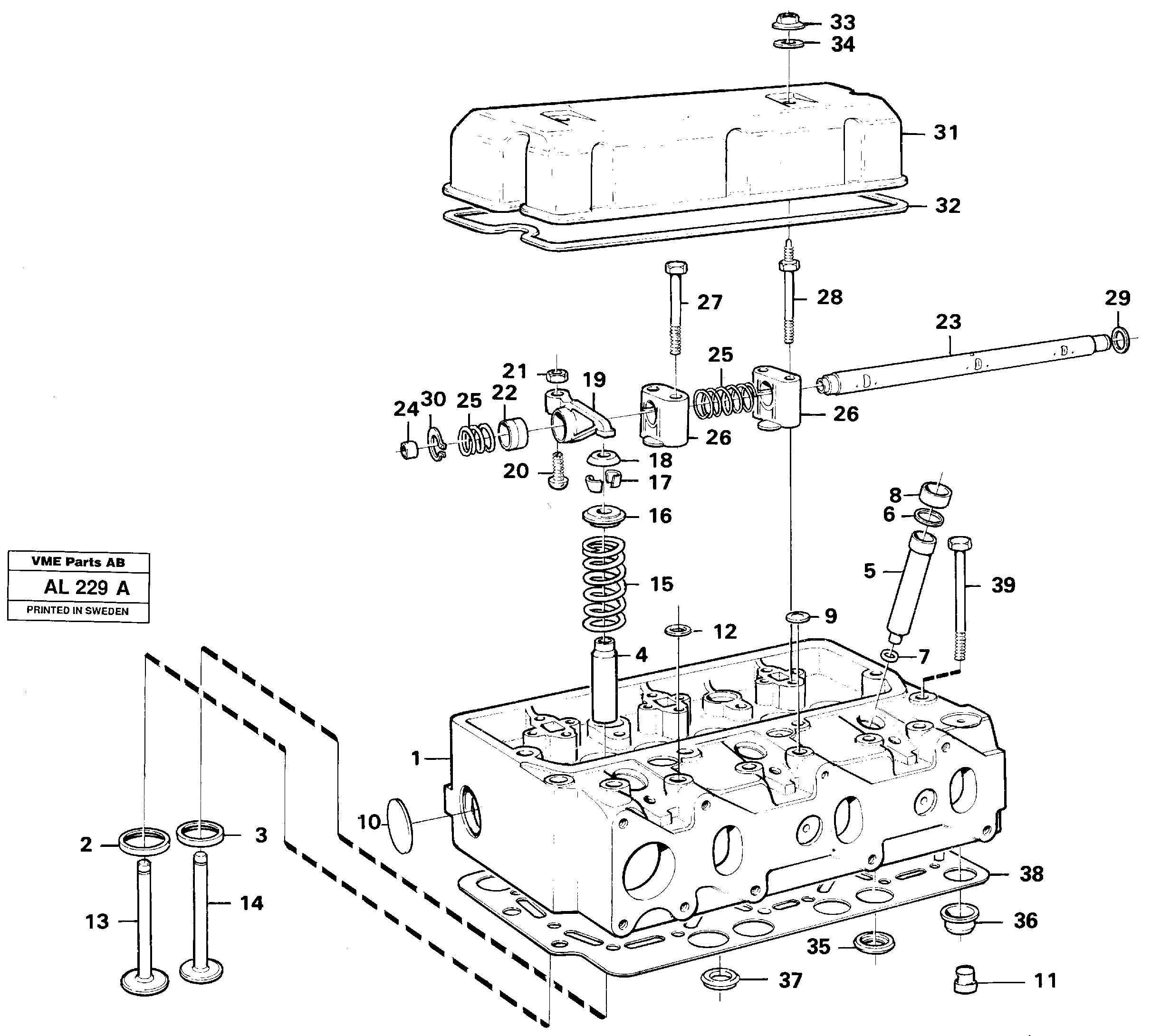 Схема запчастей Volvo L70B - 12592 Головка блока цилиндров L70B/L70C VOLVO BM VOLVO BM L70B/L70C SER NO - 13115