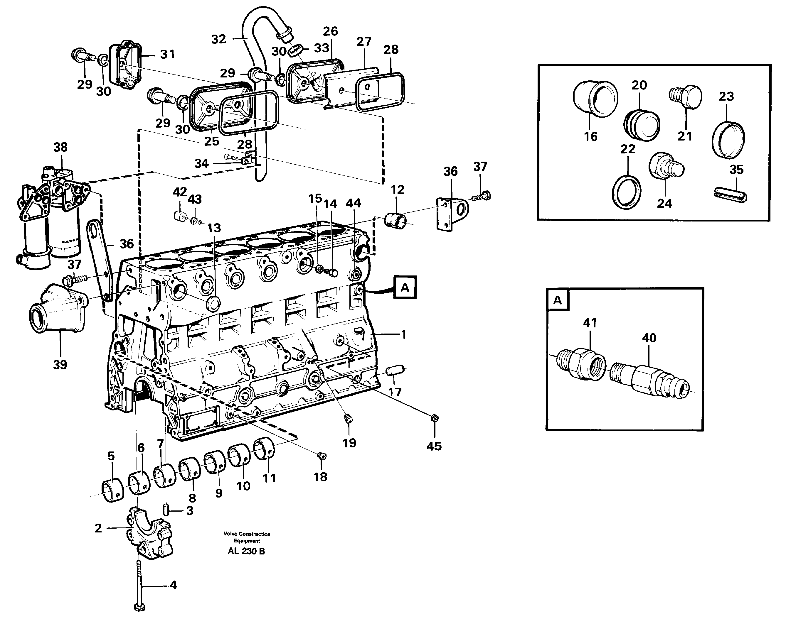 Схема запчастей Volvo L70B - 98971 Блок цилиндров L70B/L70C VOLVO BM VOLVO BM L70B/L70C SER NO - 13115