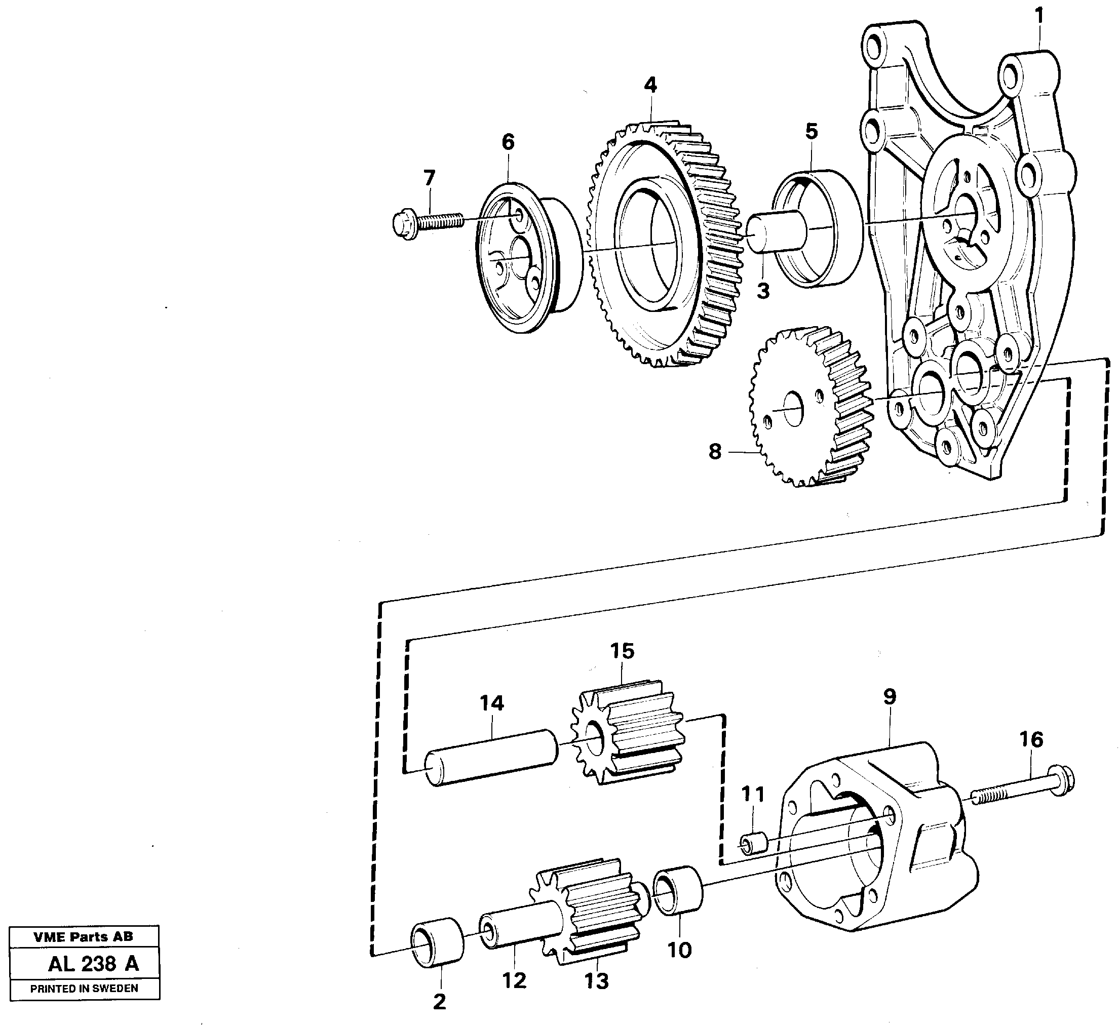 Схема запчастей Volvo L70B - 100726 Насос масляный L70B/L70C VOLVO BM VOLVO BM L70B/L70C SER NO - 13115