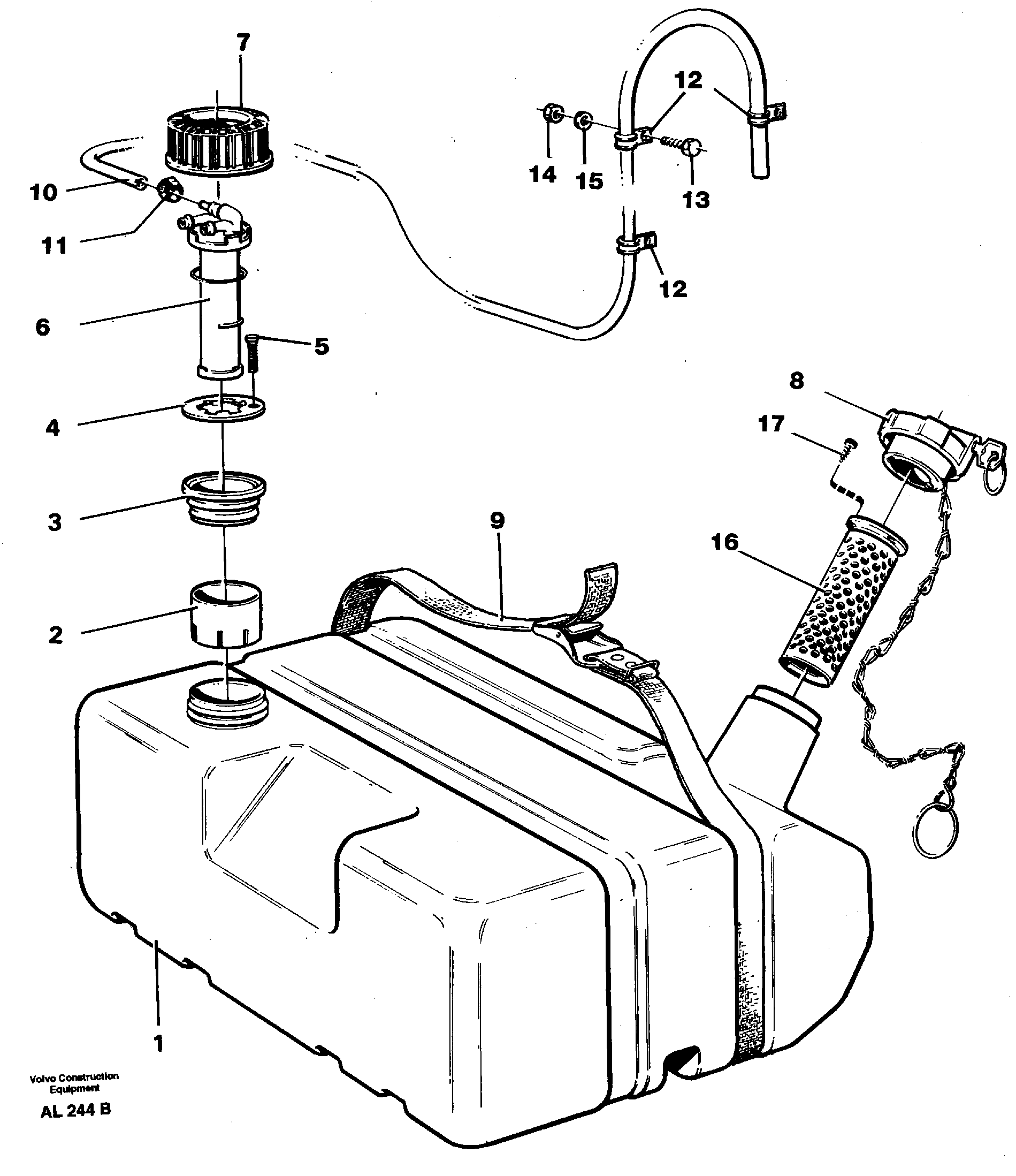 Схема запчастей Volvo L70B - 72205 Топливный бак (бензобак) L70B/L70C VOLVO BM VOLVO BM L70B/L70C SER NO - 13115