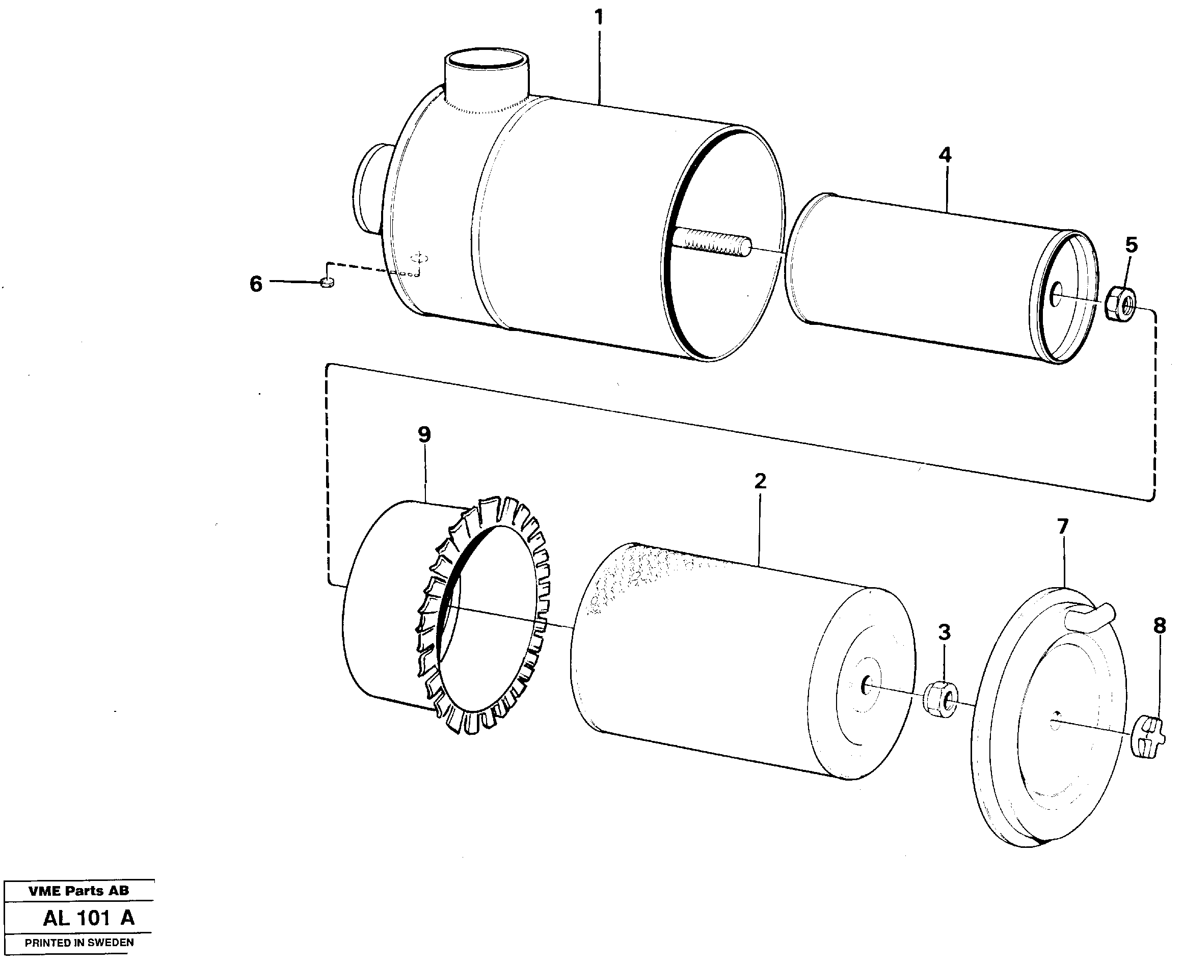 Схема запчастей Volvo L70B - 10342 Фильтр воздушный L70B/L70C VOLVO BM VOLVO BM L70B/L70C SER NO - 13115