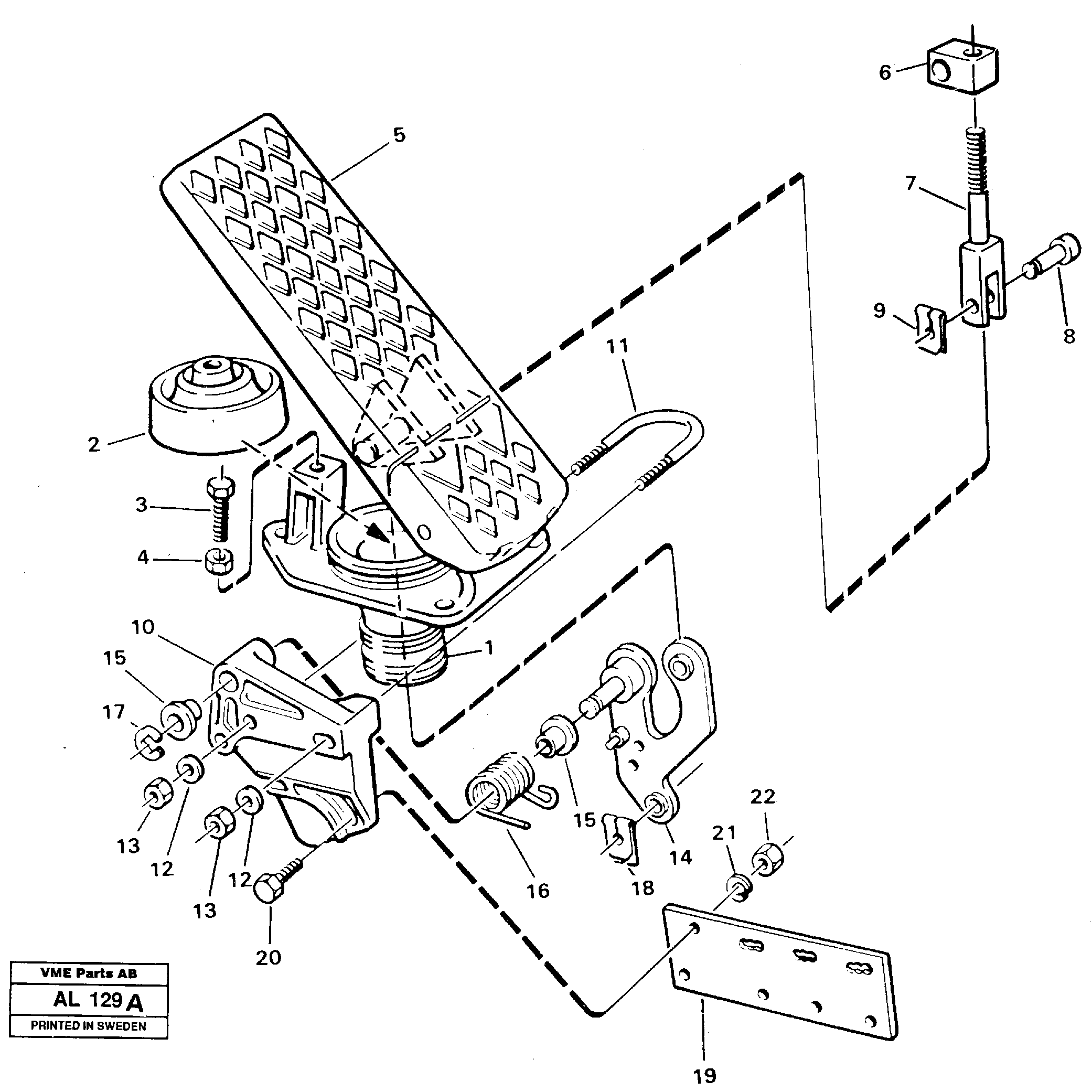 Схема запчастей Volvo L70B - 84399 Accelerator pedal L70B/L70C VOLVO BM VOLVO BM L70B/L70C SER NO - 13115