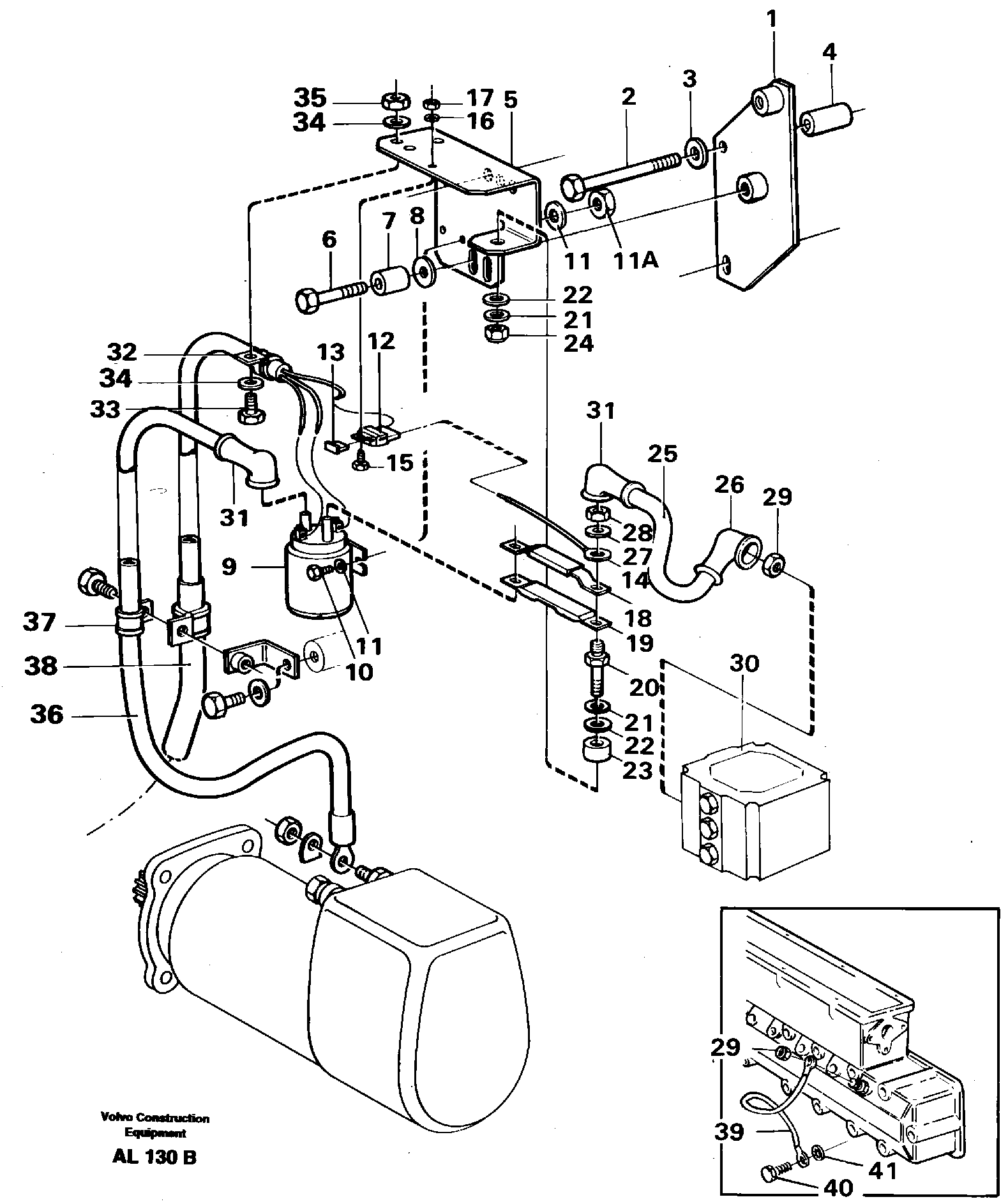 Схема запчастей Volvo L70B - 26317 Starter element with fitting parts L70B/L70C VOLVO BM VOLVO BM L70B/L70C SER NO - 13115