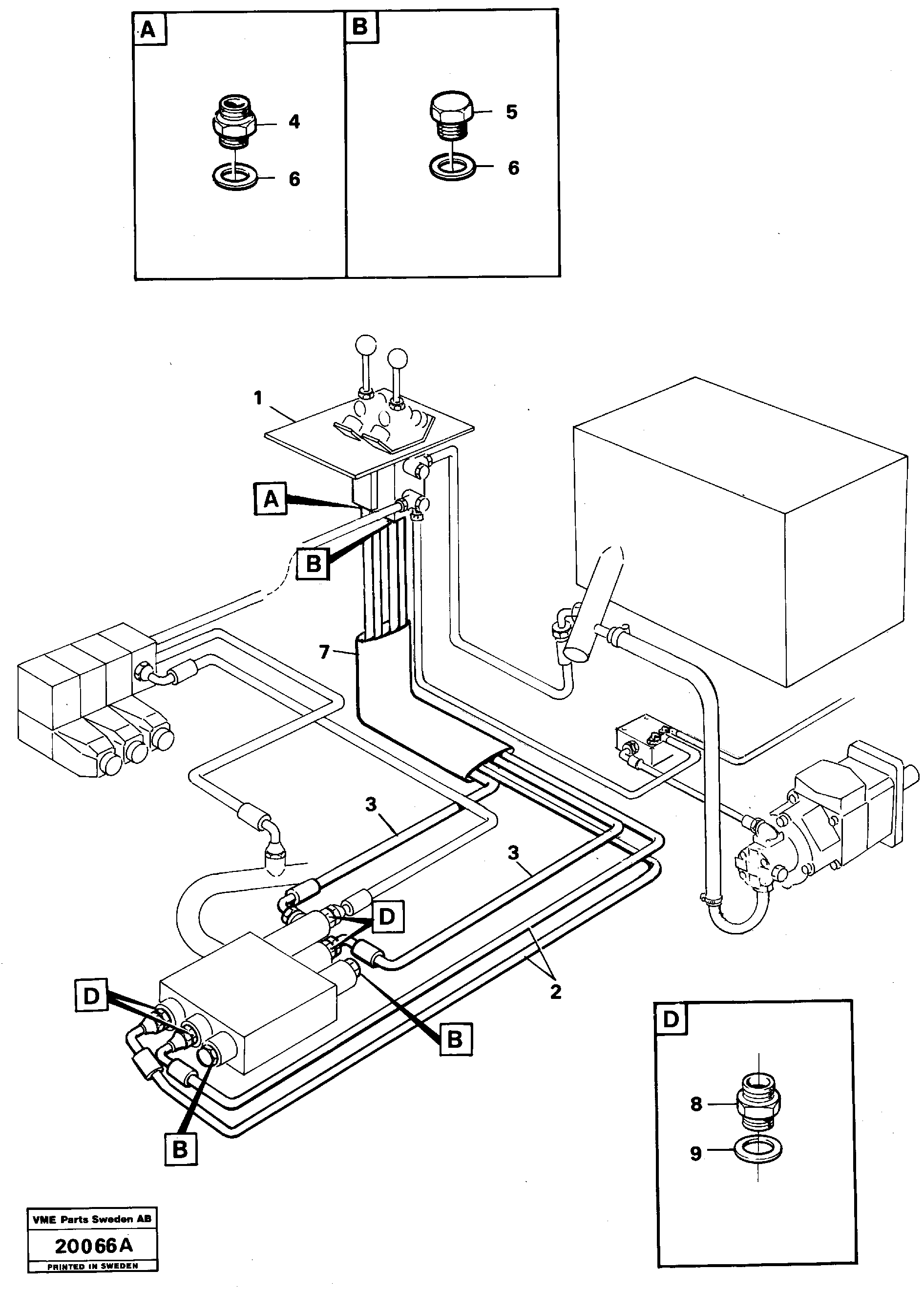 Схема запчастей Volvo L90 - 19258 Control lines L90 L90