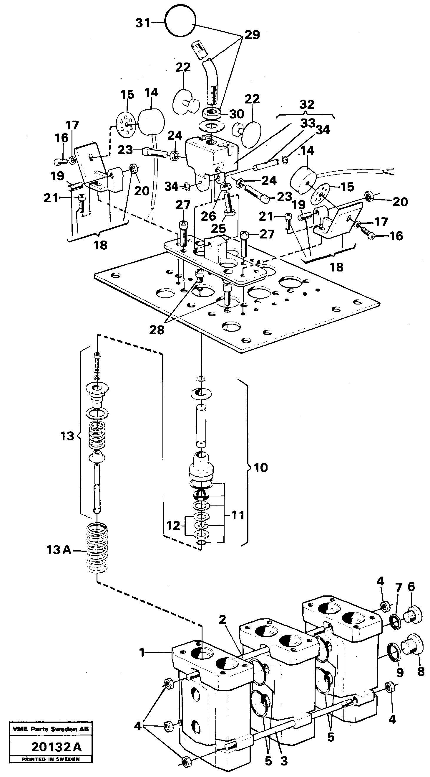 Схема запчастей Volvo L90 - 96879 Servo-system servo valve L90 L90