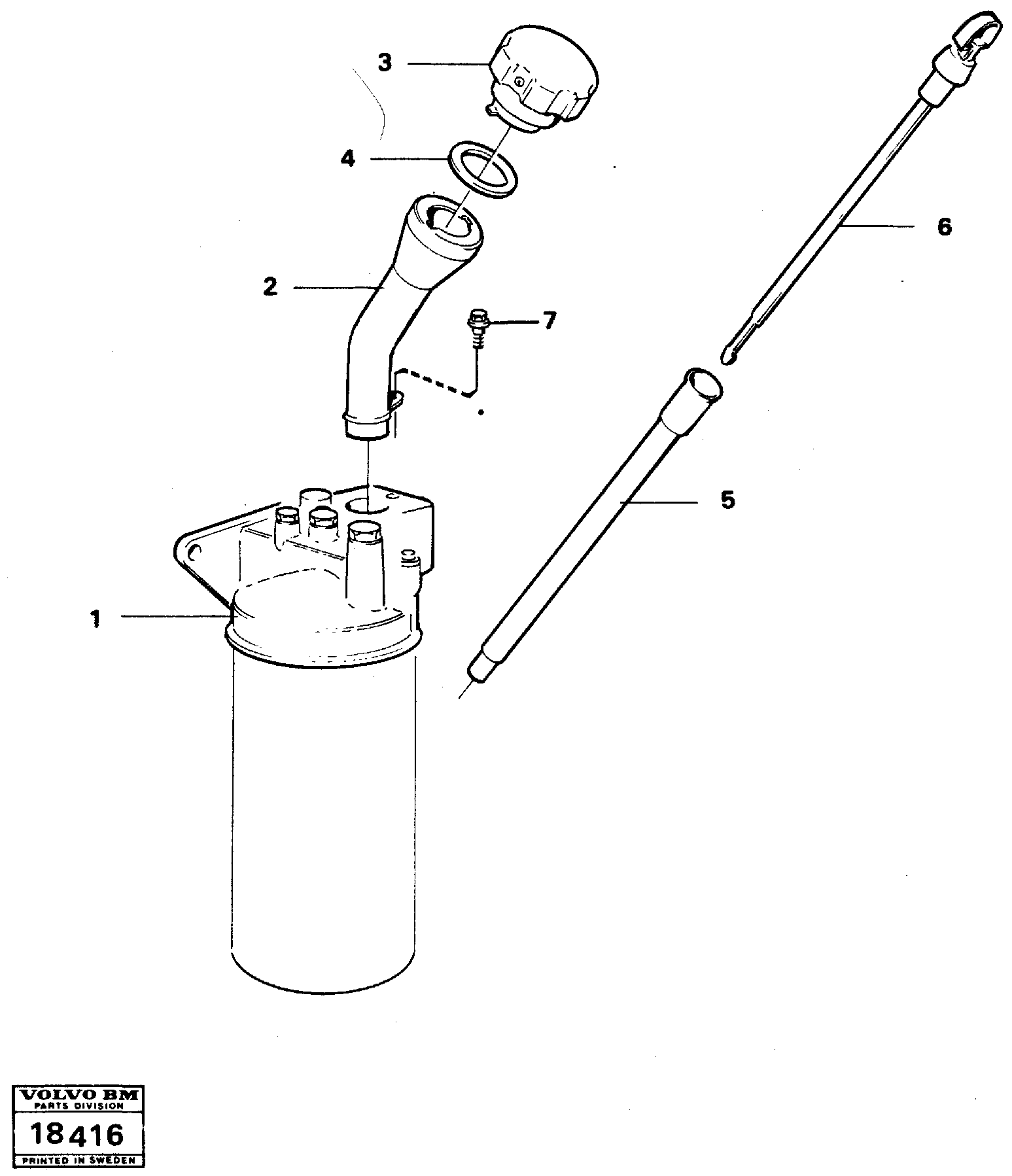 Схема запчастей Volvo L90 - 20394 Oil filler and dipstick L90 L90