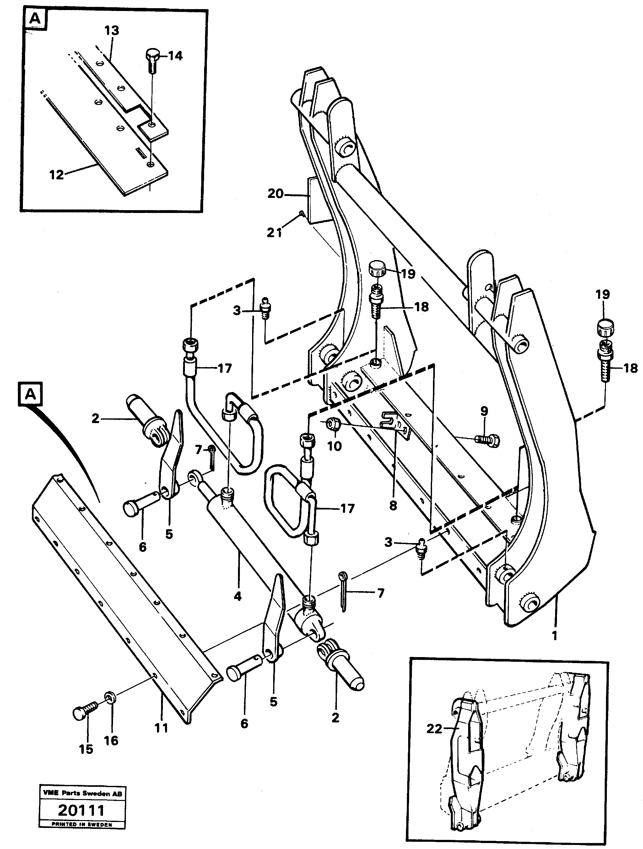 Схема запчастей Volvo L90 - 16622 Hydraulic attachment bracket L90 L90