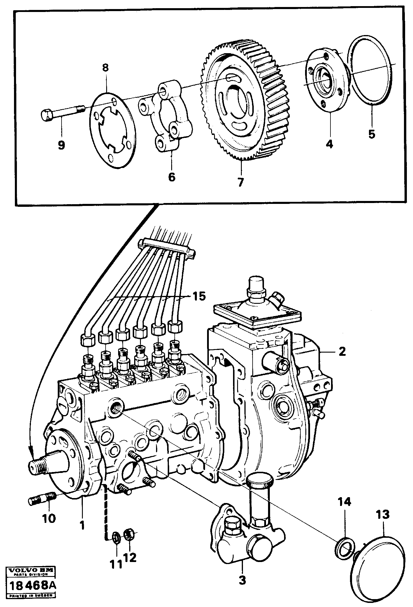 Схема запчастей Volvo L90 - 12842 Fuel injection pump with fitting parts L90 L90