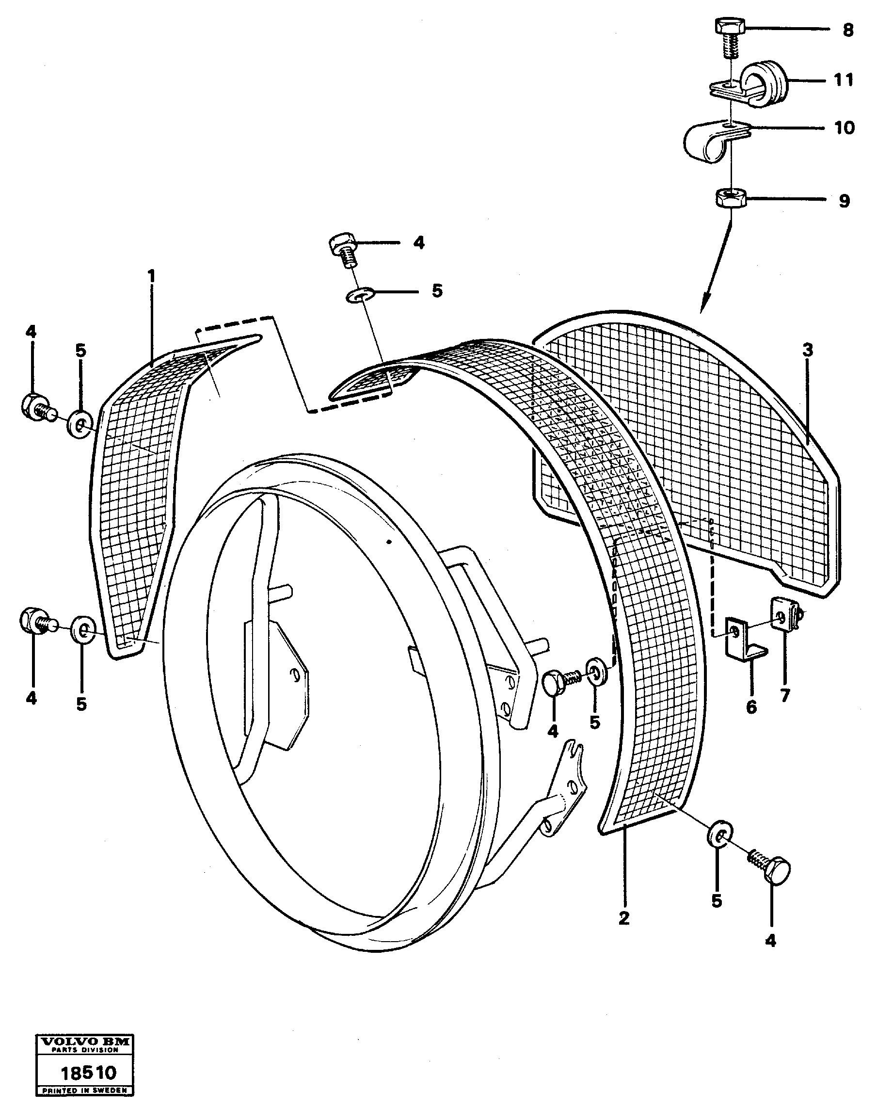 Схема запчастей Volvo L90 - 14253 Fan guard L90 L90