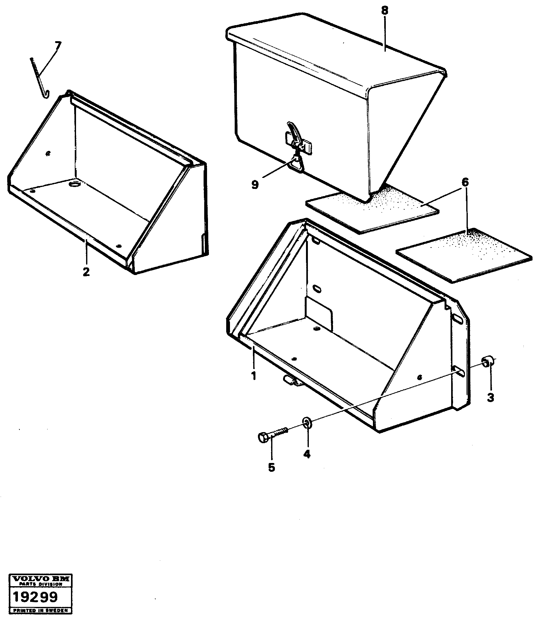 Схема запчастей Volvo L90 - 14254 Battery box L90 L90