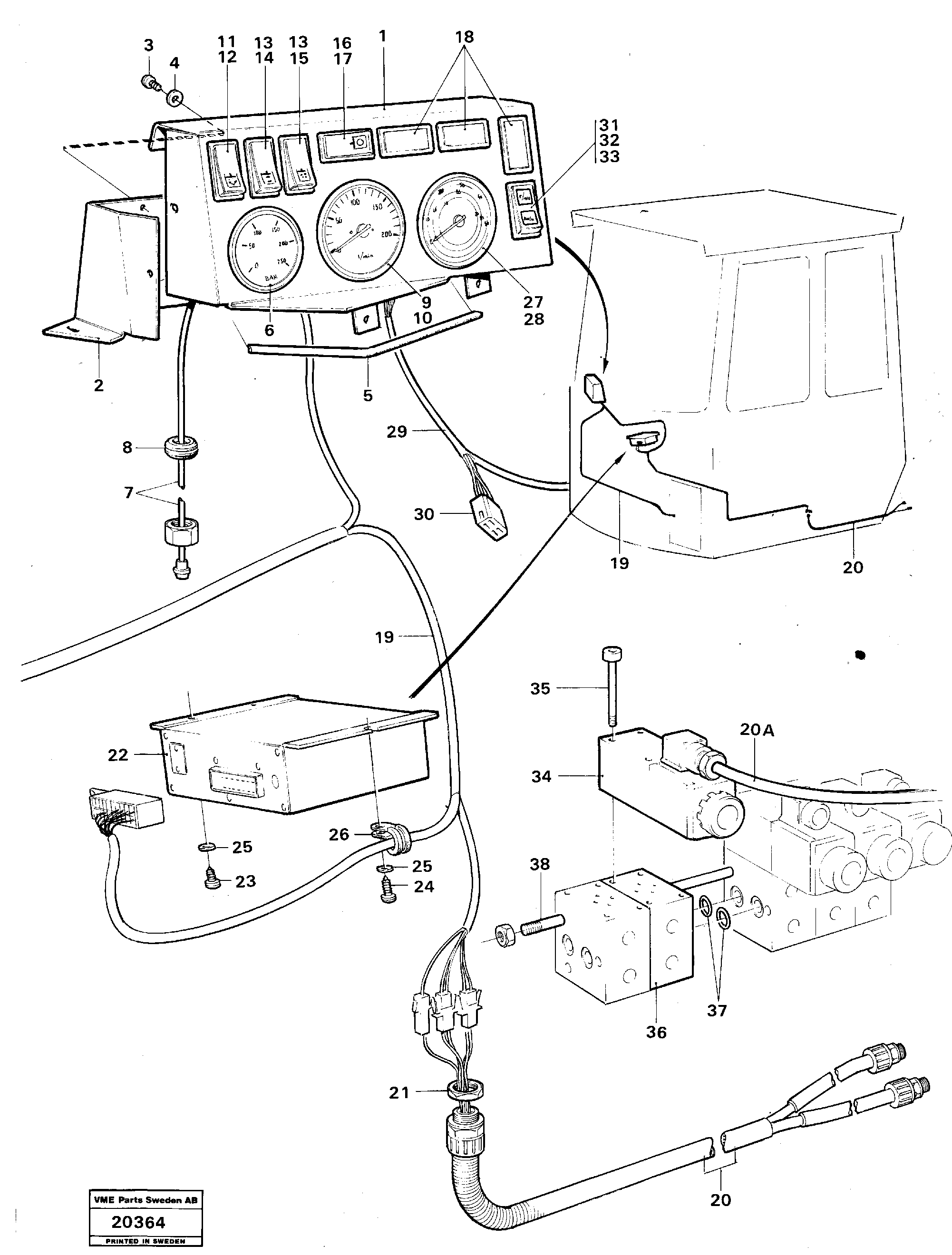 Схема запчастей Volvo L90 - 49113 Electrical system 2-circuit hydr. system L90 L90