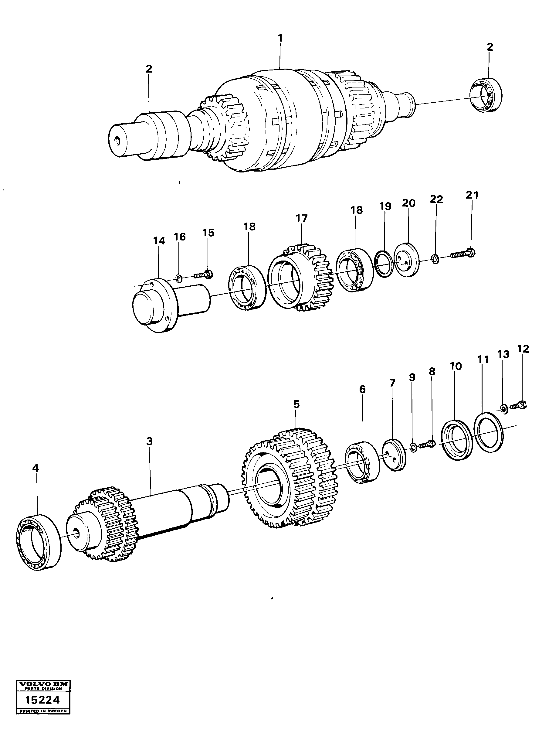 Схема запчастей Volvo L90 - 10359 Clutches,gears and shafts L90 L90