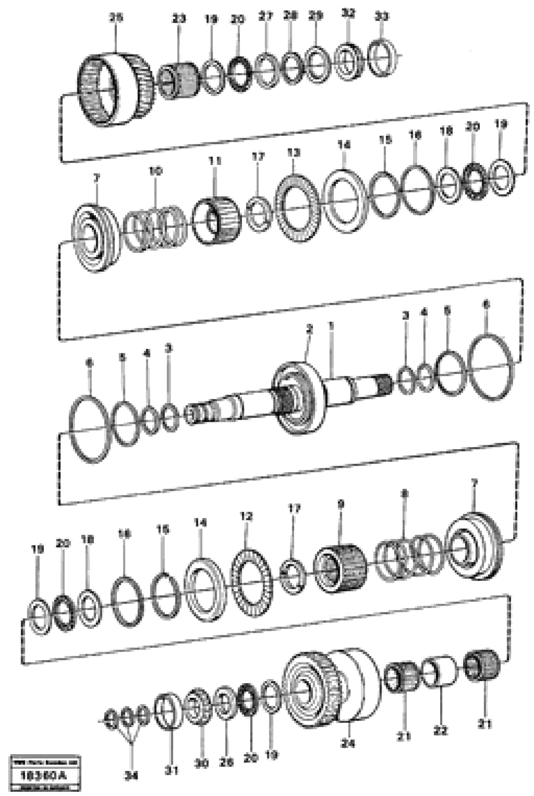 Схема запчастей Volvo L90 - 10361 Clutches 1:st and 2:nd speeds L90 L90