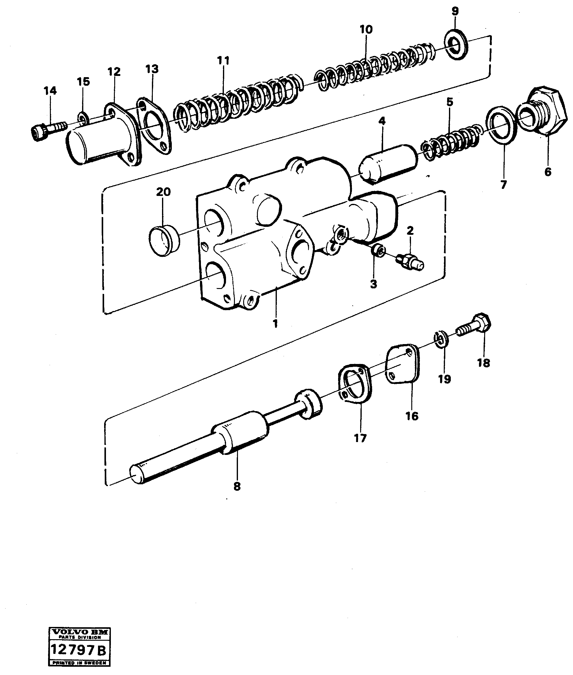 Схема запчастей Volvo L90 - 95419 Valves L90 L90