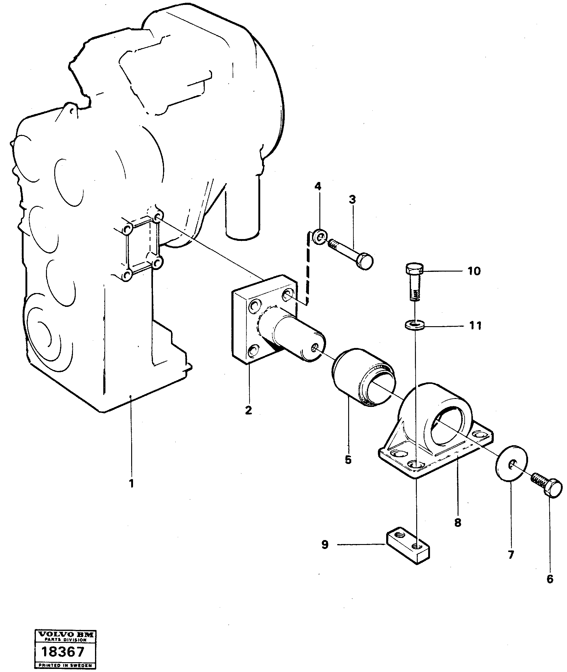 Схема запчастей Volvo L90 - 23960 Gear box housing with fitting parts L90 L90