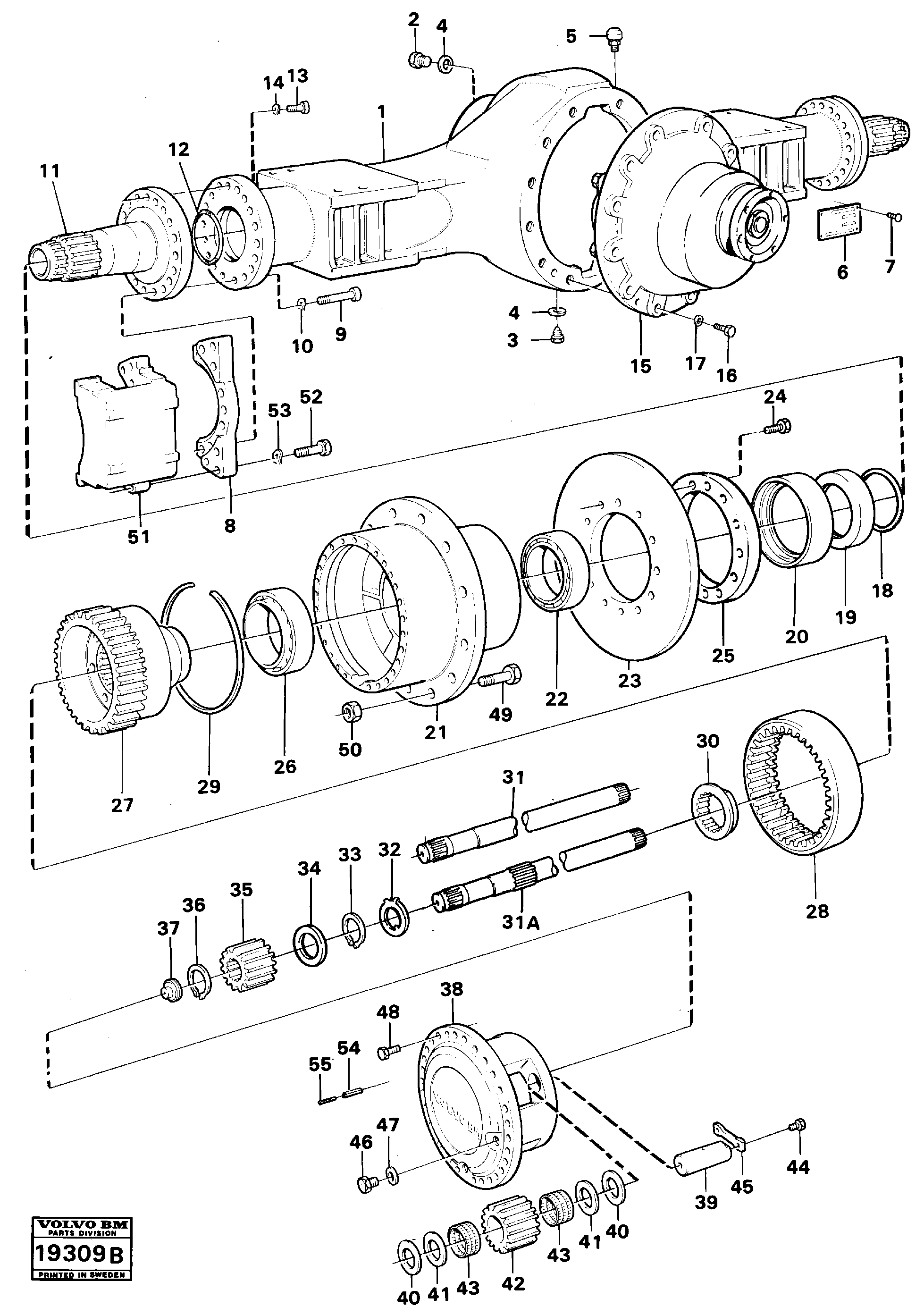 Схема запчастей Volvo L90 - 101915 Planetary axle L90 L90