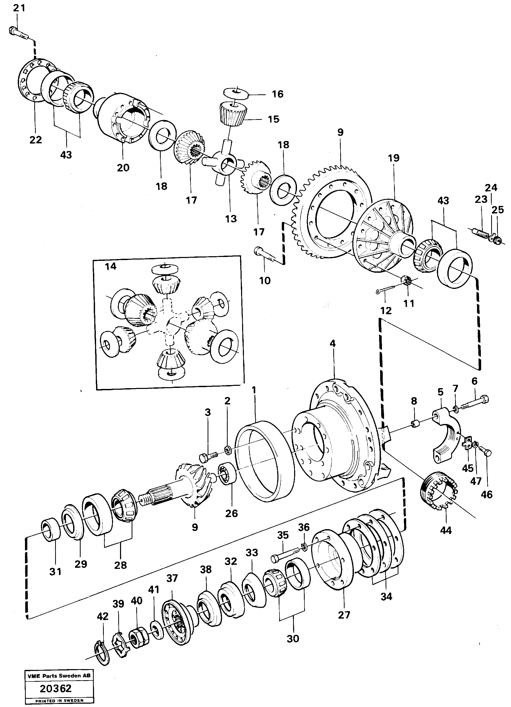 Схема запчастей Volvo L90 - 2110 Final gear, rear L90 L90