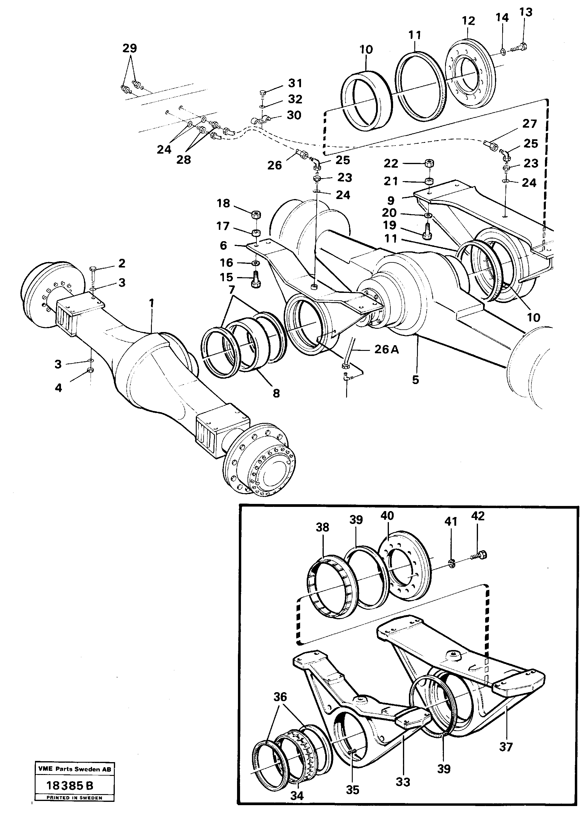 Схема запчастей Volvo L90 - 23962 Planet axles with fitting parts L90 L90