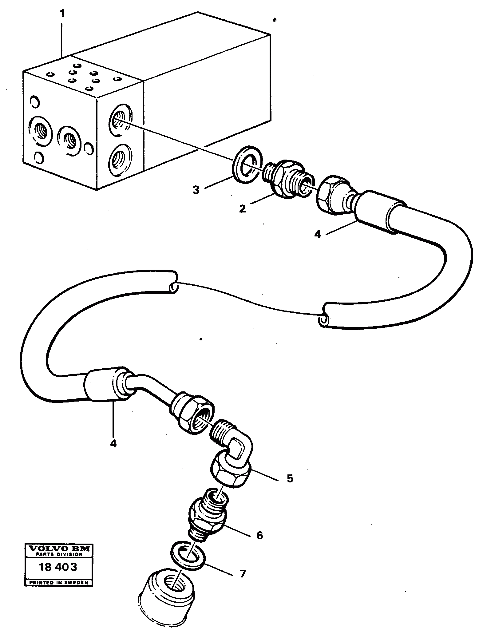 Схема запчастей Volvo L90 - 33565 Differential lock, pipes L90 L90